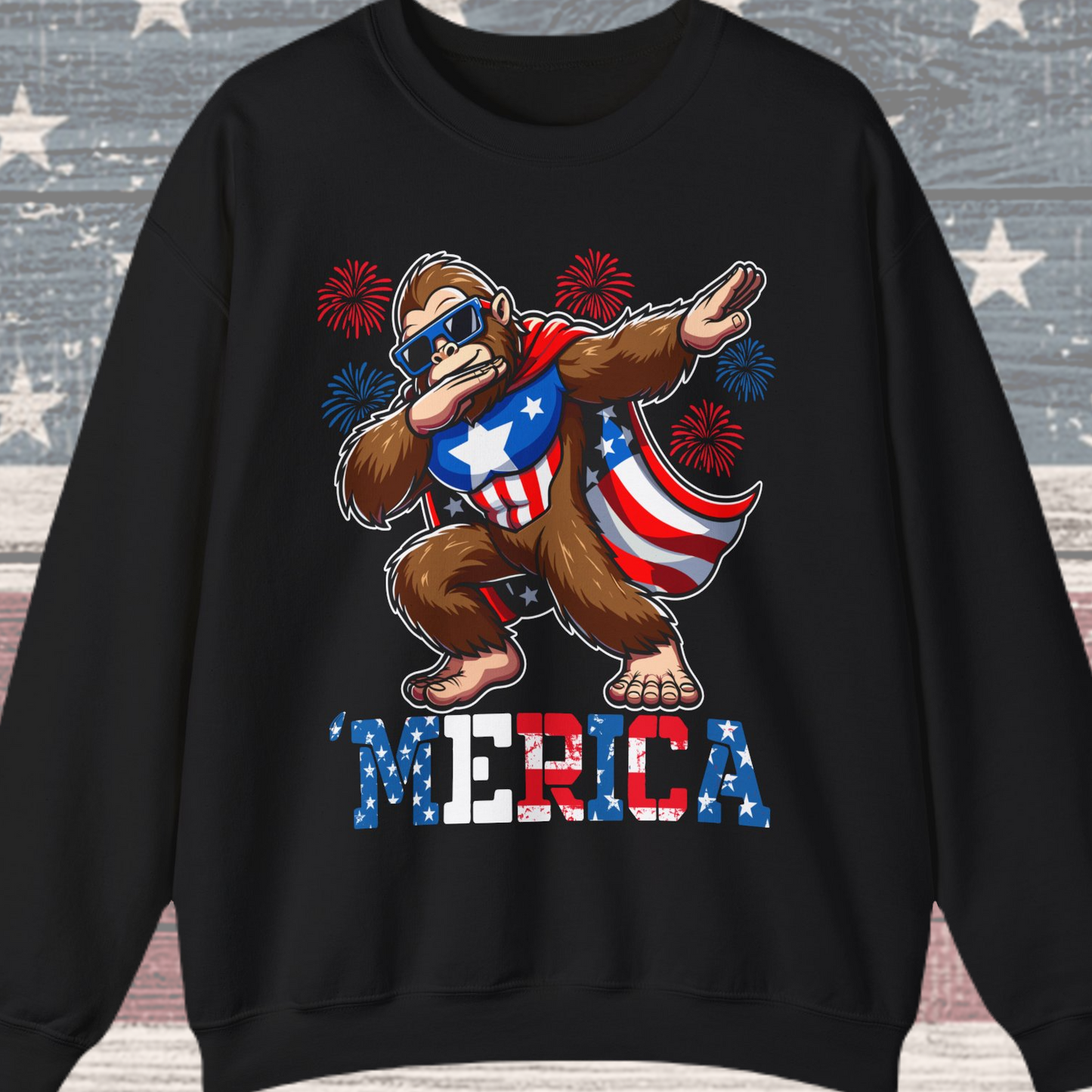 'Merica! Dabbin' Bigfoot Sweatshirt