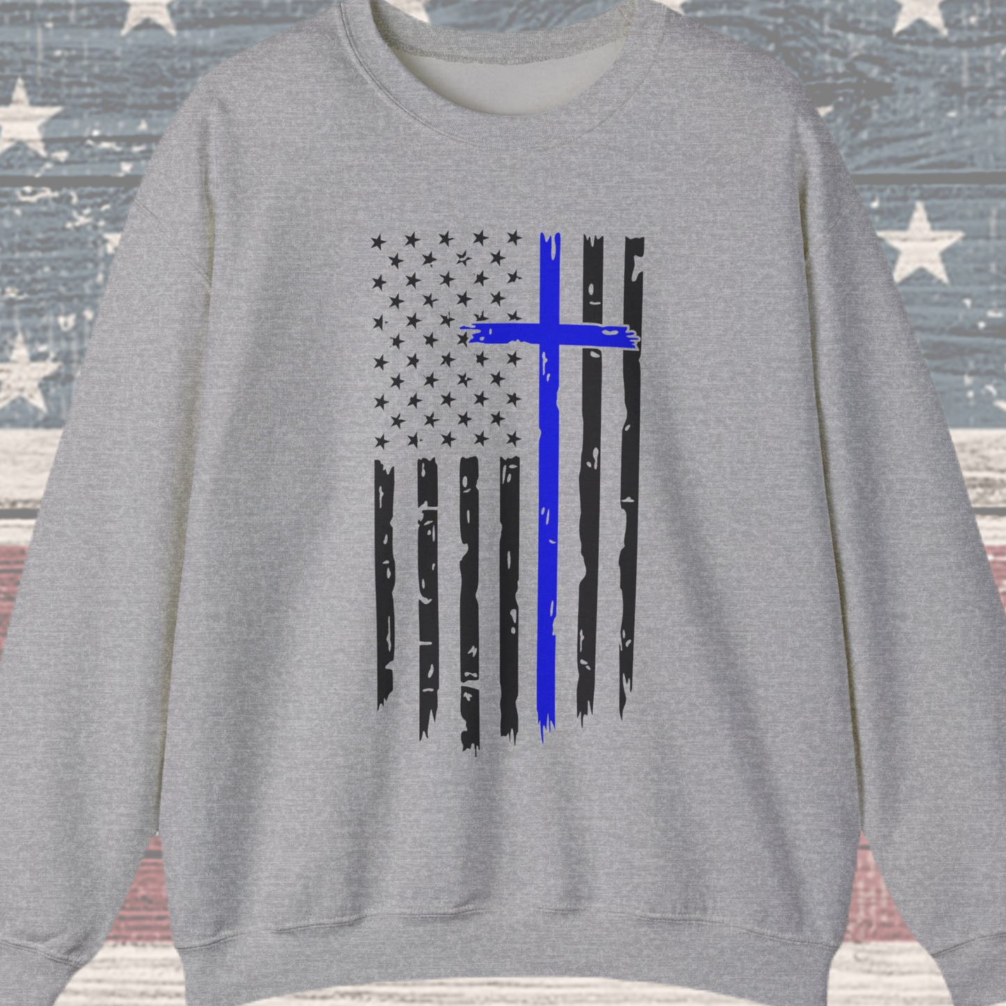 Thin Blue Line Cross - Law Enforcement Sweatshirt