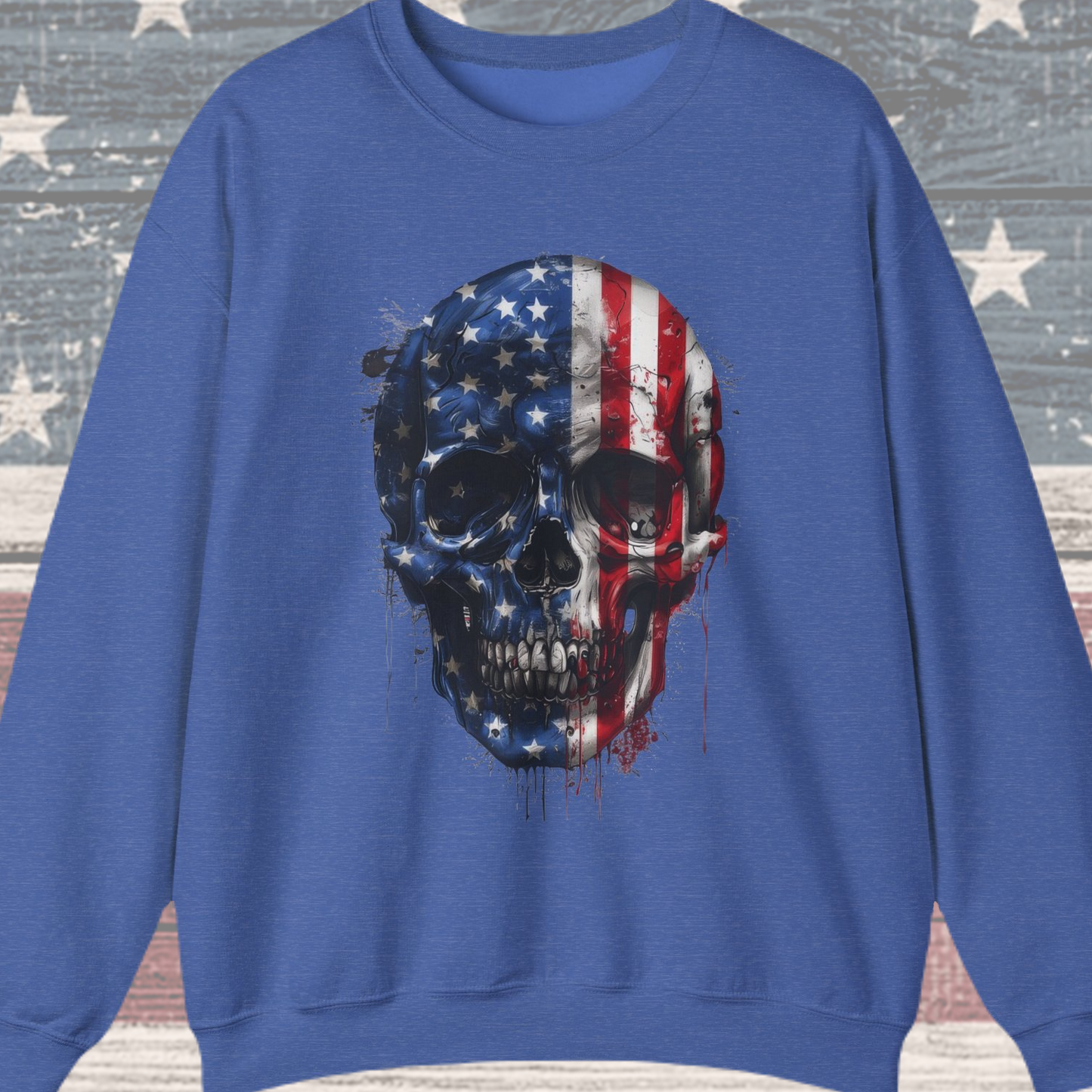 USA Flag Skull #2 Sweatshirt