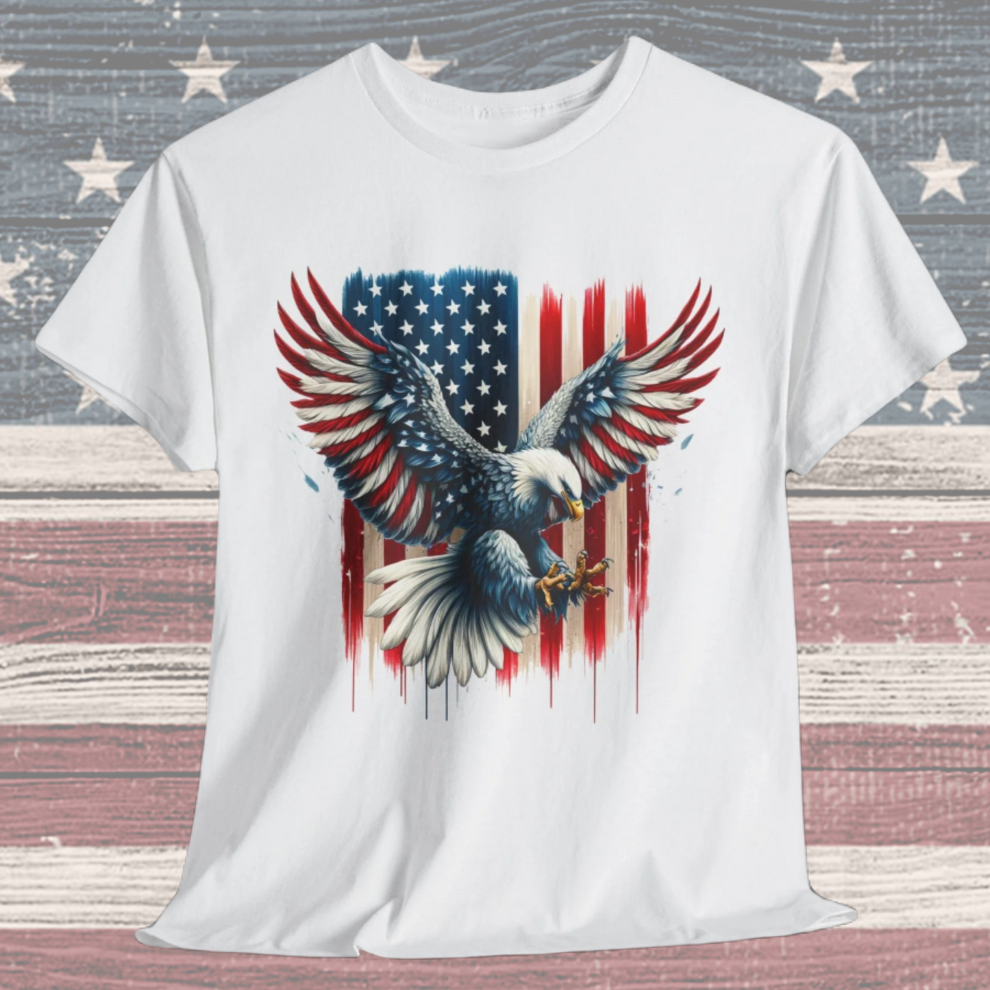 Bald Eagle with Flag #1 T-Shirt