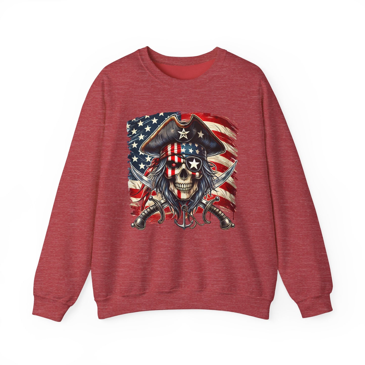 Skeleton Pirate with Flag Sweatshirt