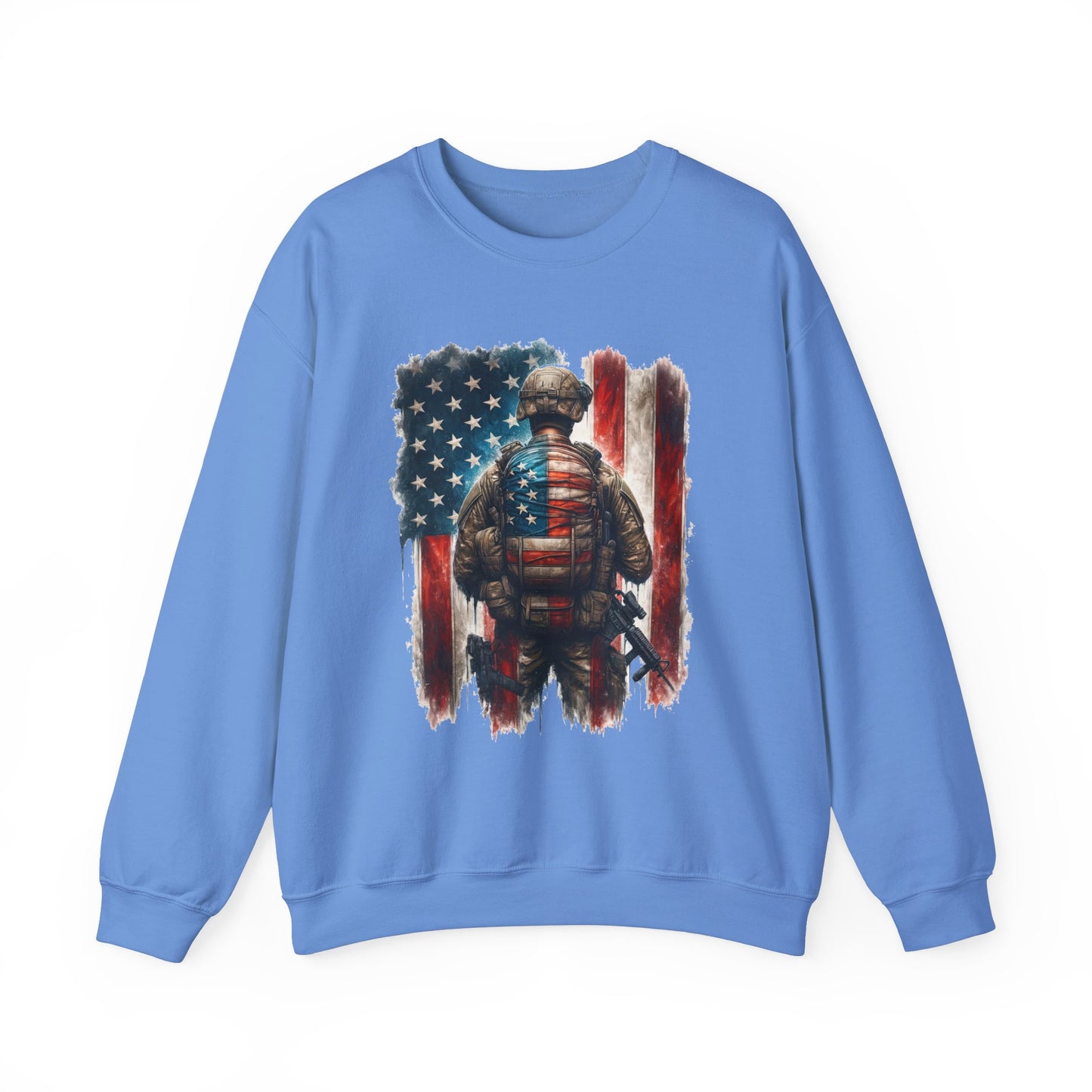 American Hero - Soldier with Flag Sweatshirt