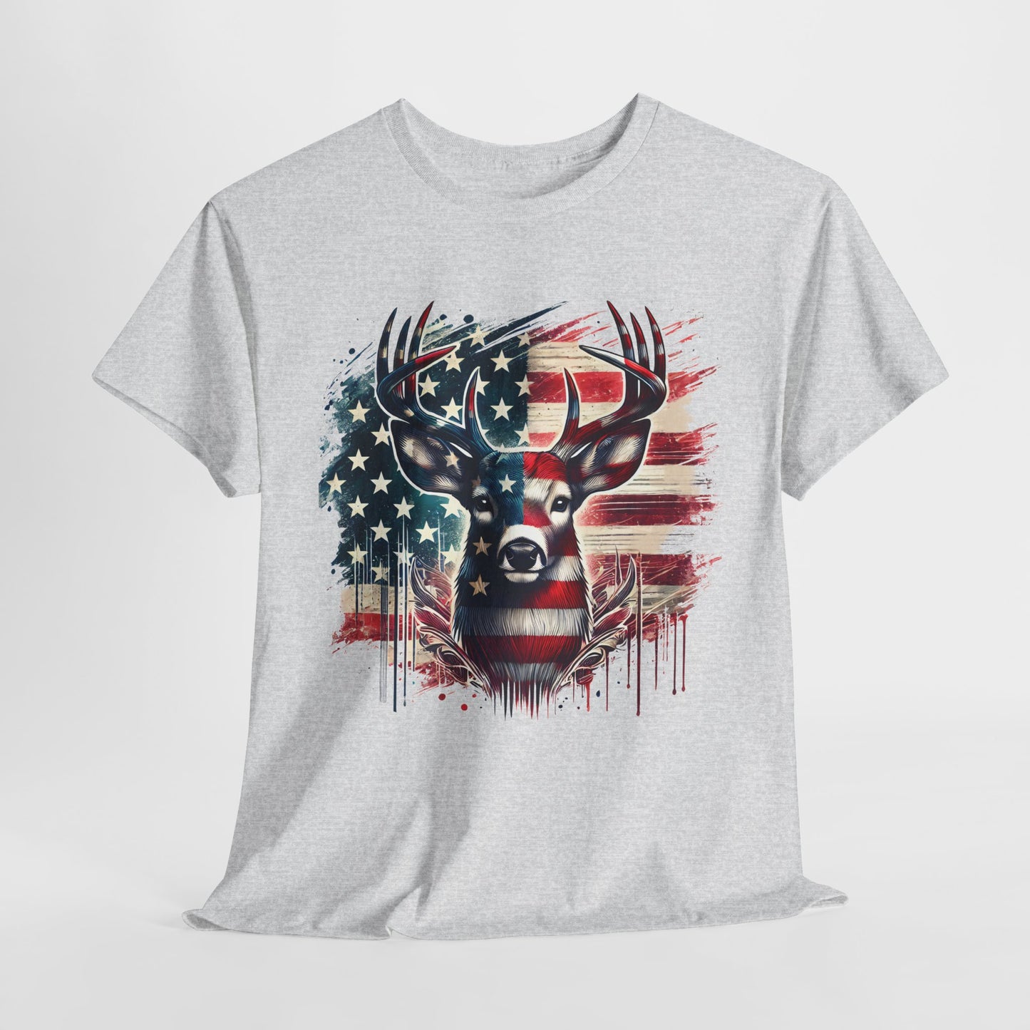 Whitetail Buck with Flag T-Shirt