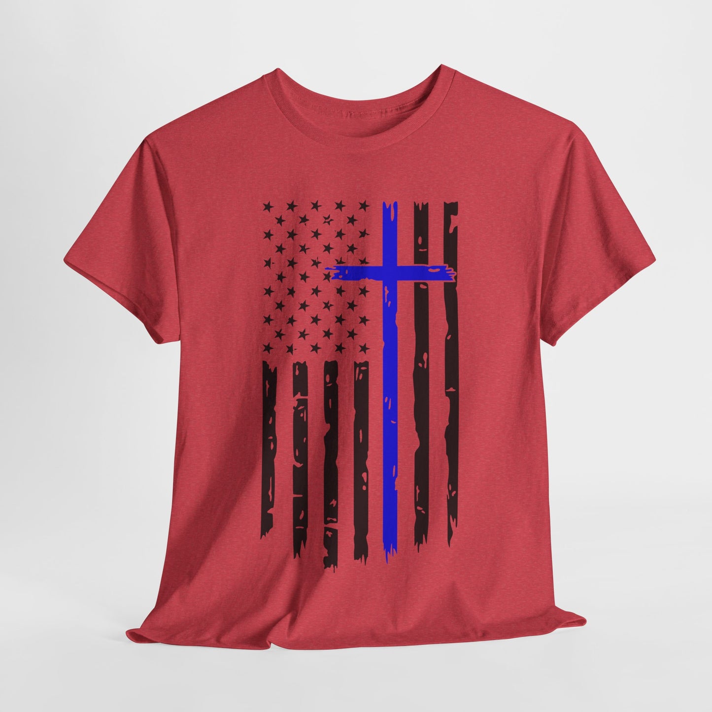 Thin Blue Line Cross - Law Enforcement T-Shirt