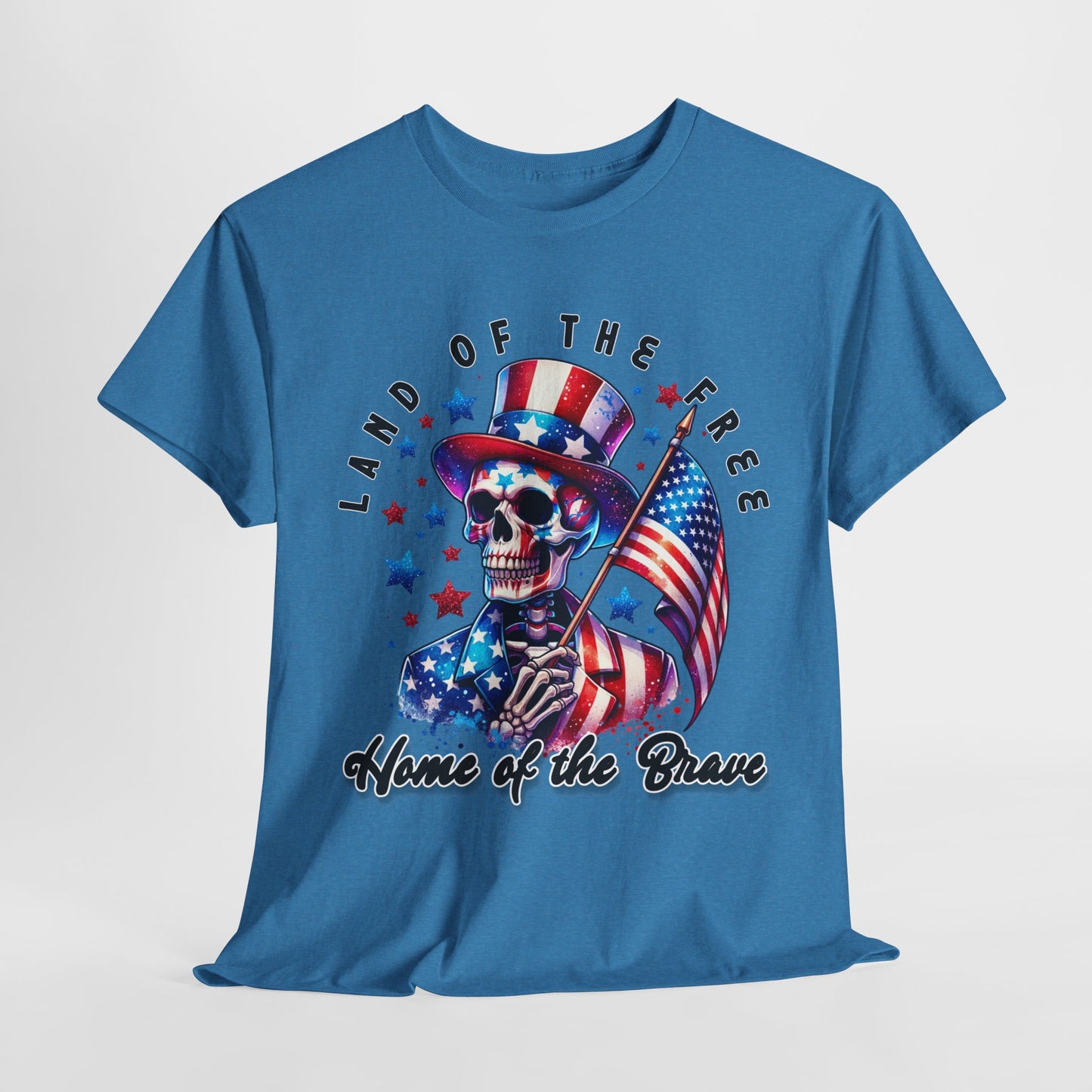Land of the Free Home of the Brave Skeleton T-Shirt