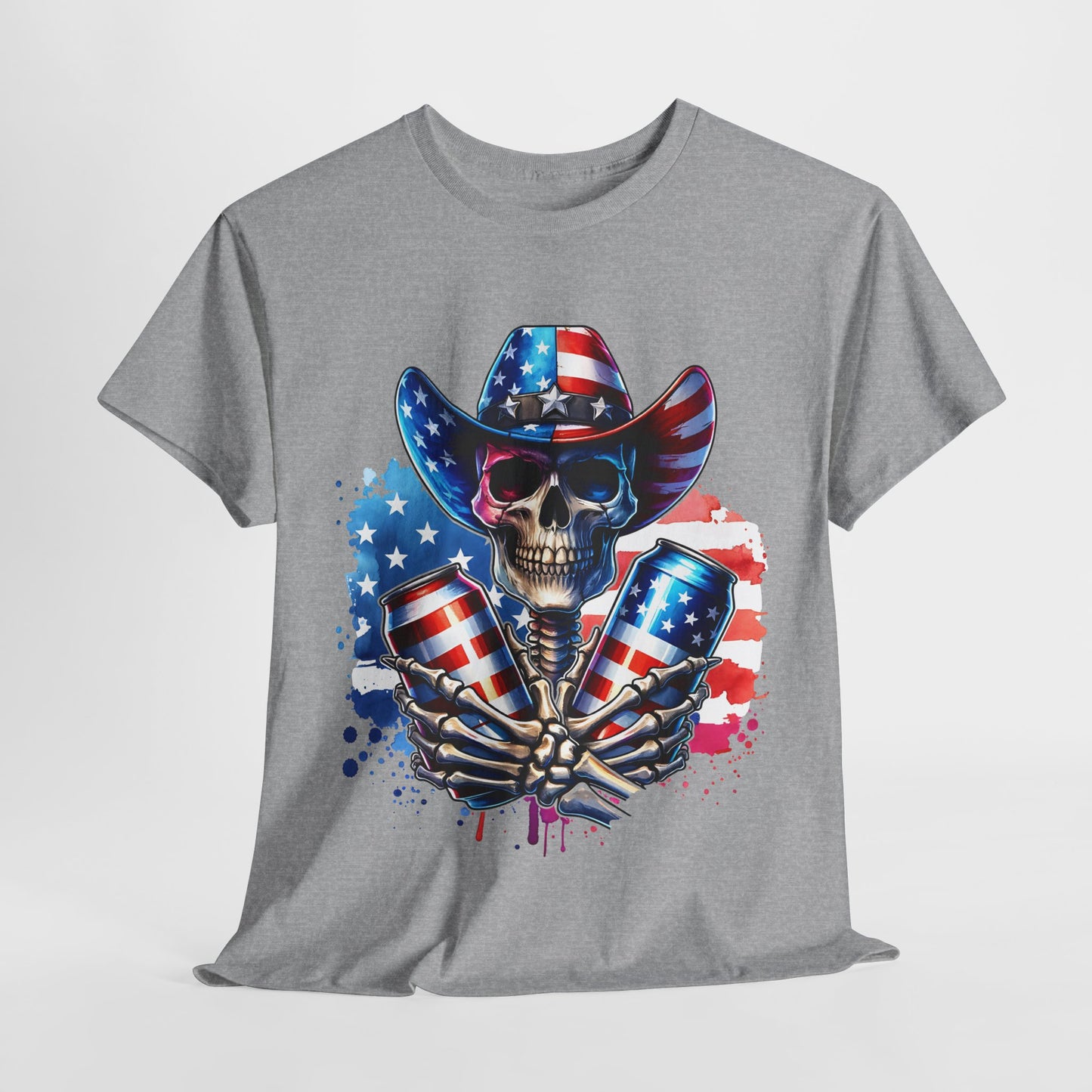 4th of July - Skeleton with Beers T-Shirt