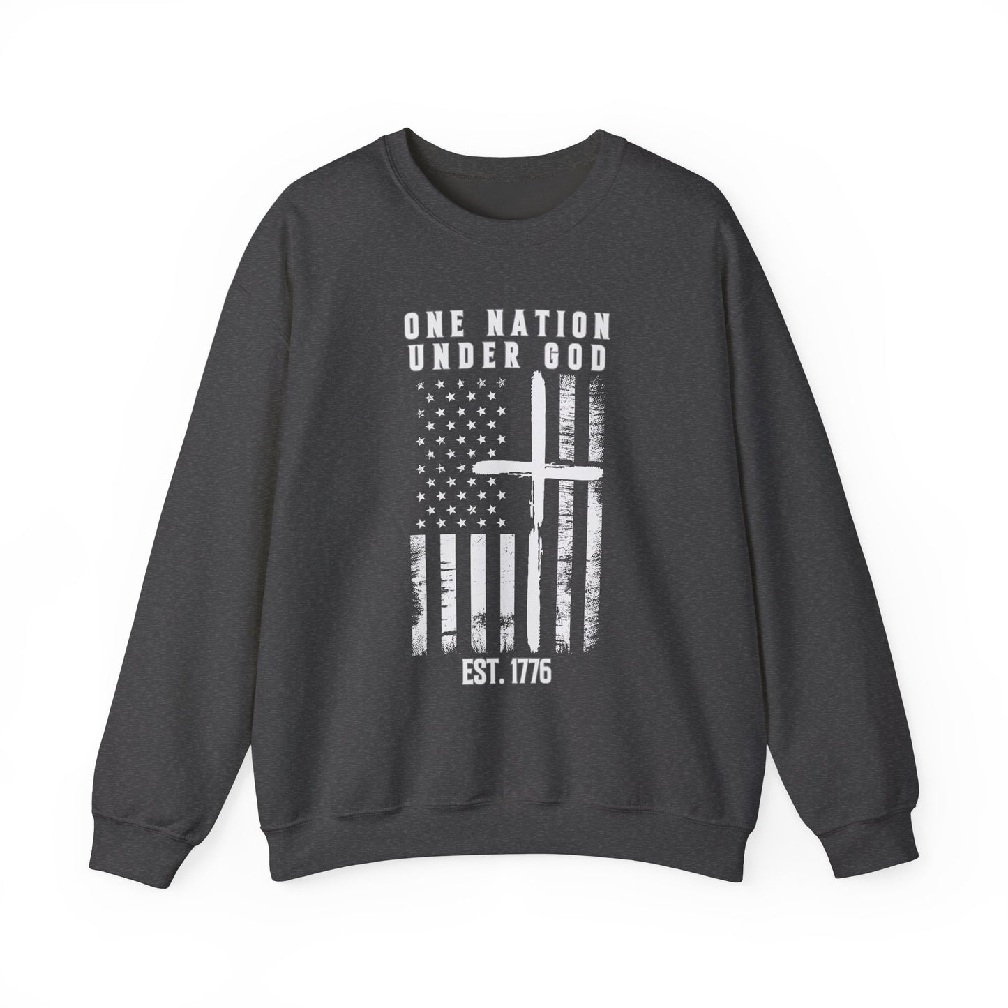 One Nation Under God - Flag with Cross Sweatshirt