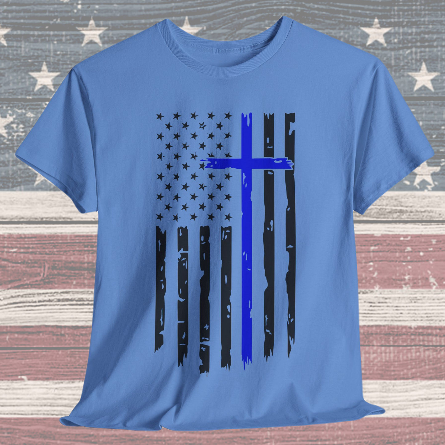 Thin Blue Line Cross - Law Enforcement T-Shirt
