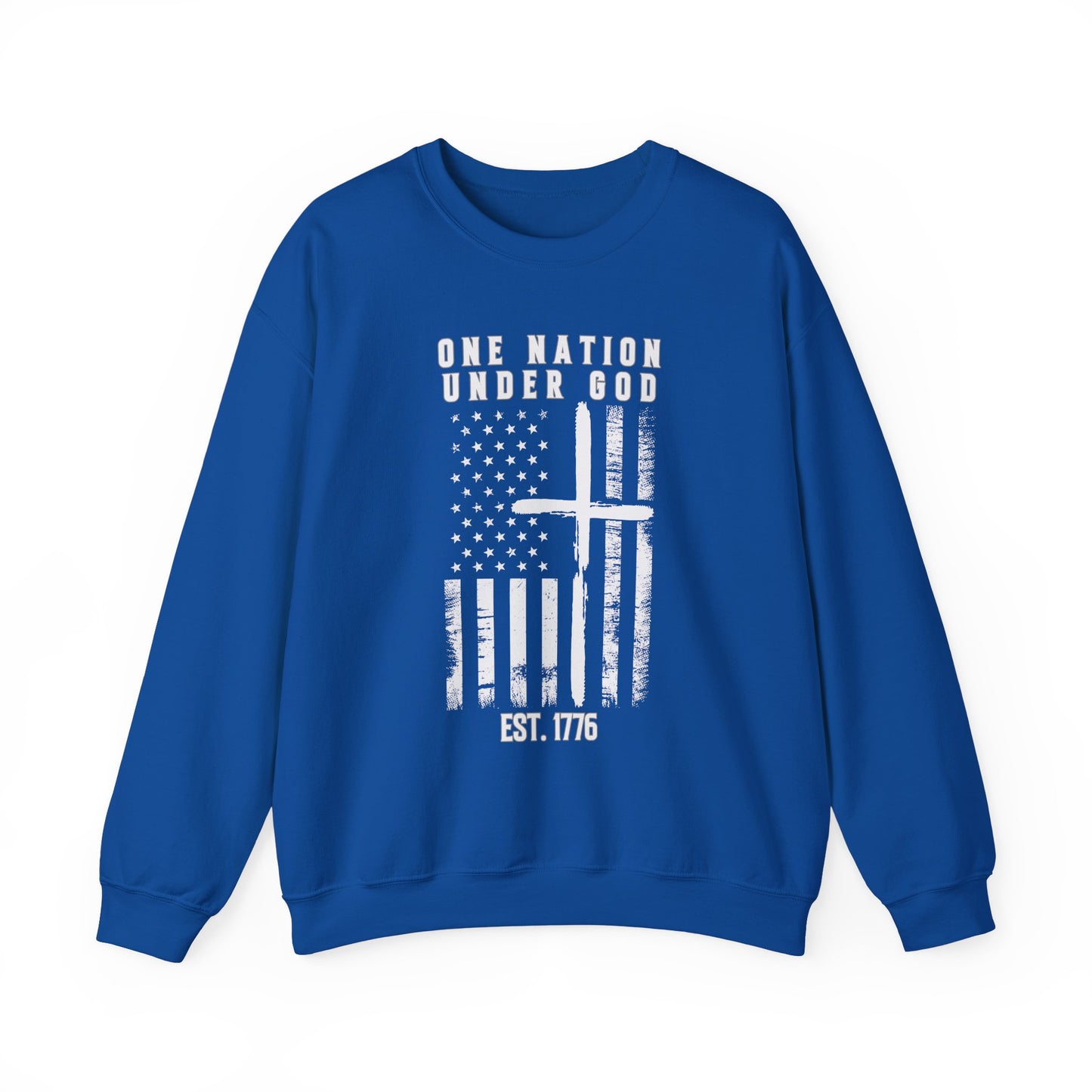 One Nation Under God - Flag with Cross Sweatshirt
