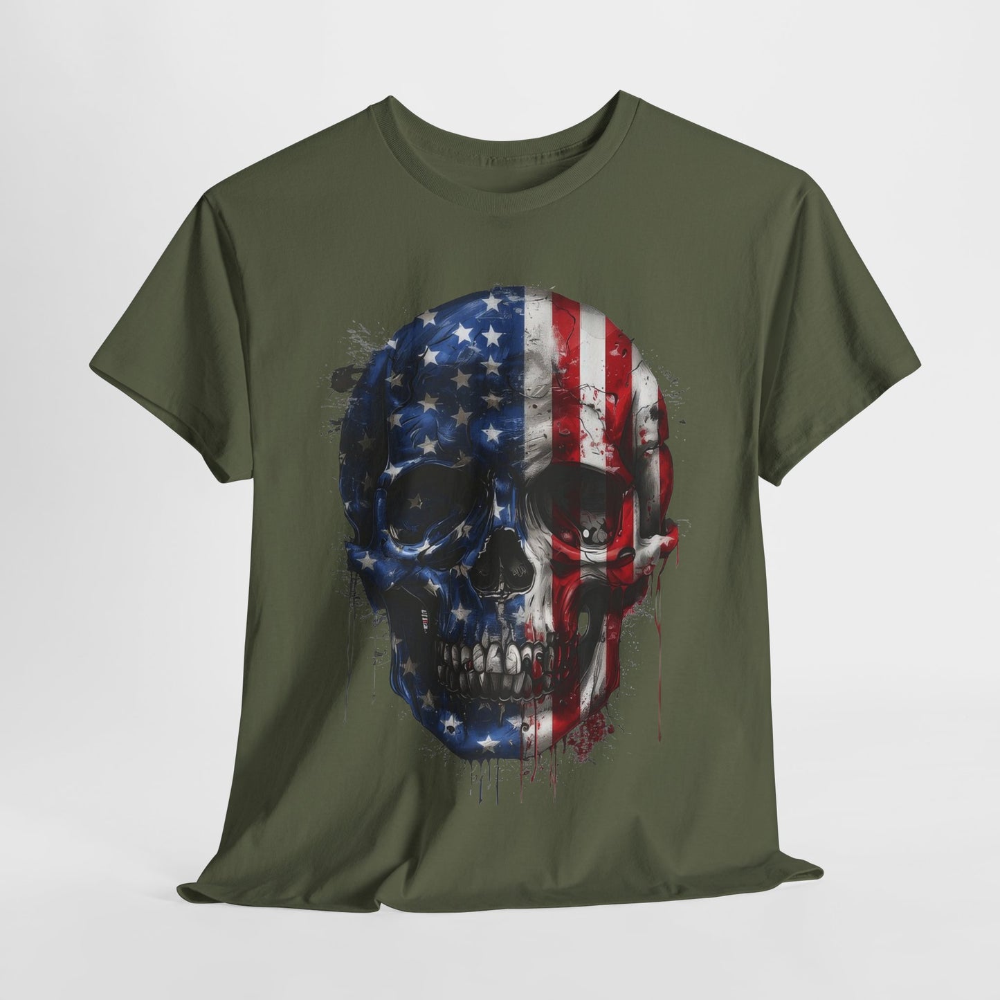 USA Flag Skull #2 T-Shirt