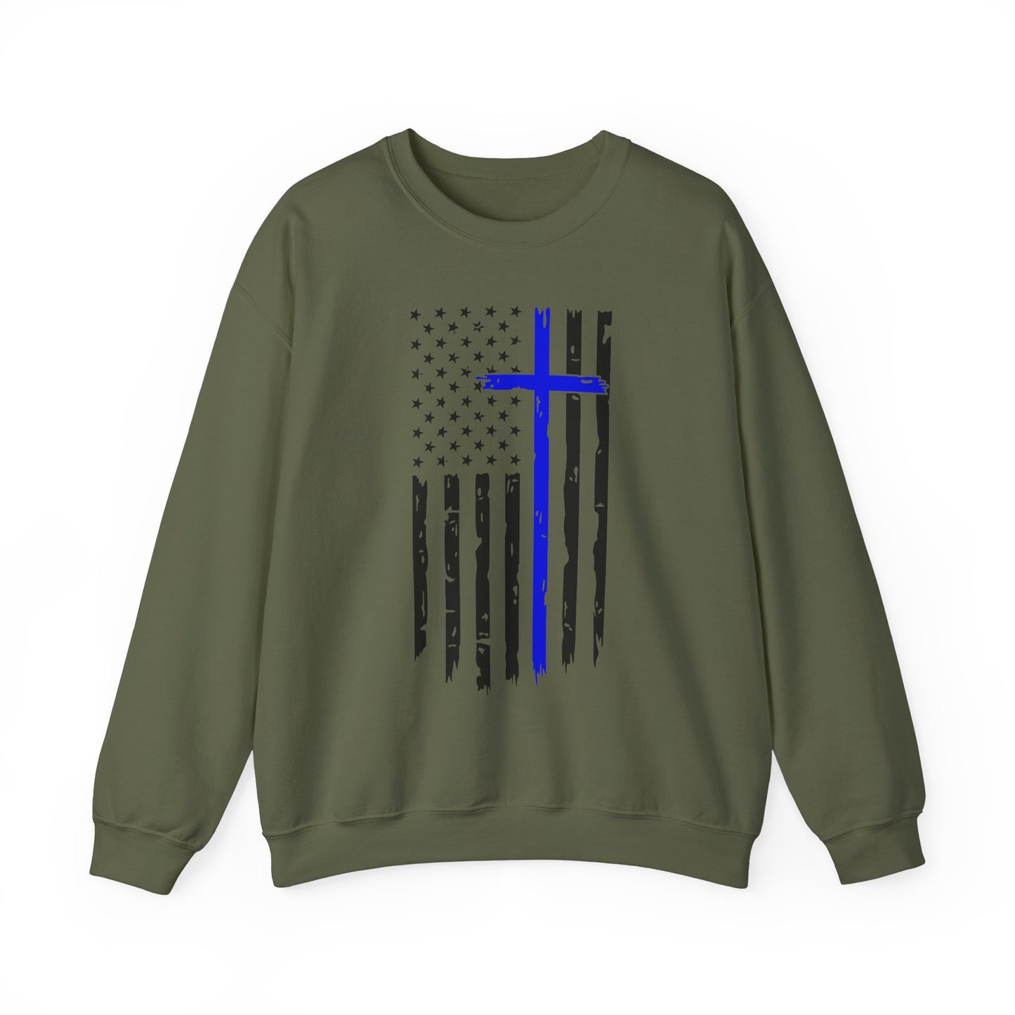 Thin Blue Line Cross - Law Enforcement Sweatshirt