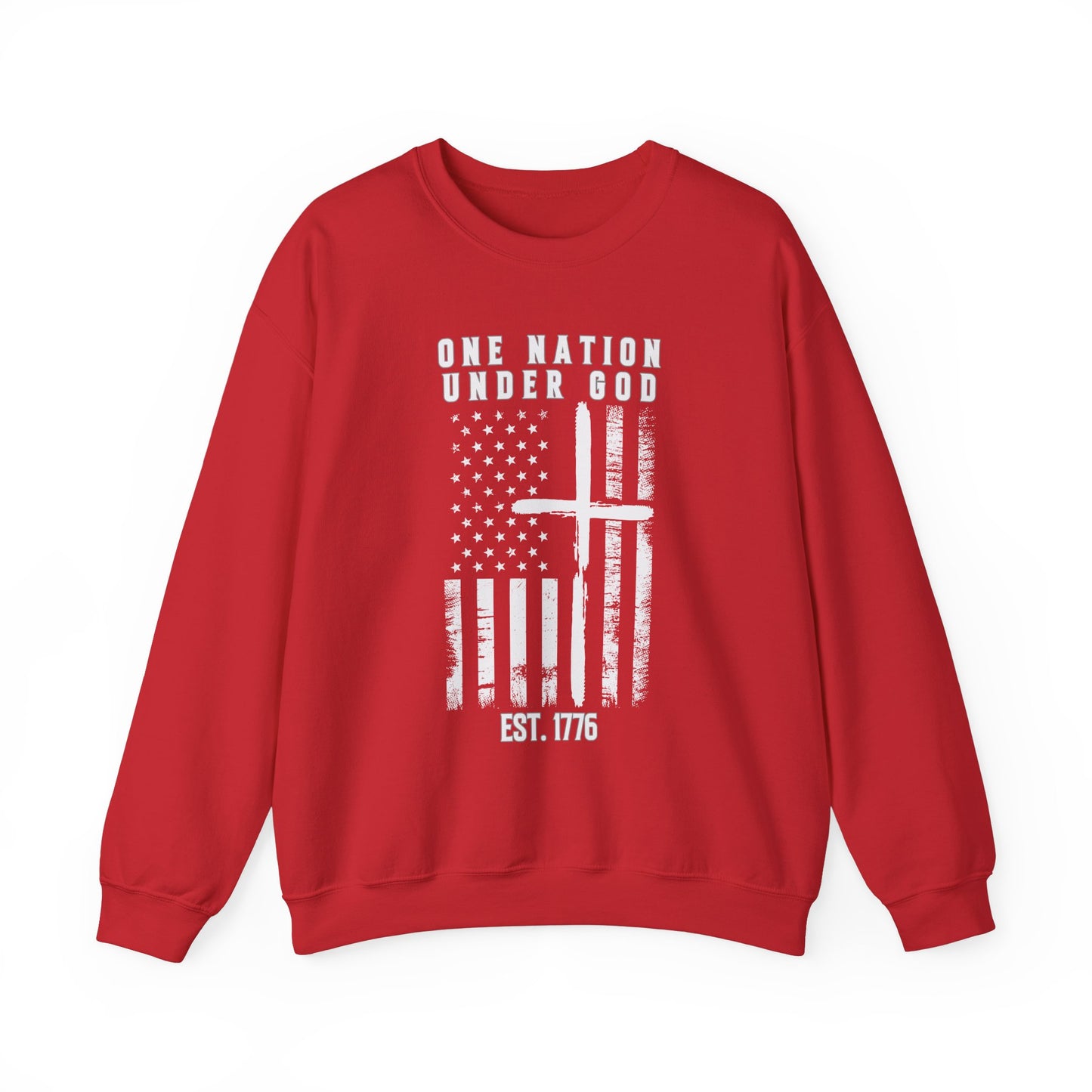One Nation Under God - Flag with Cross Sweatshirt