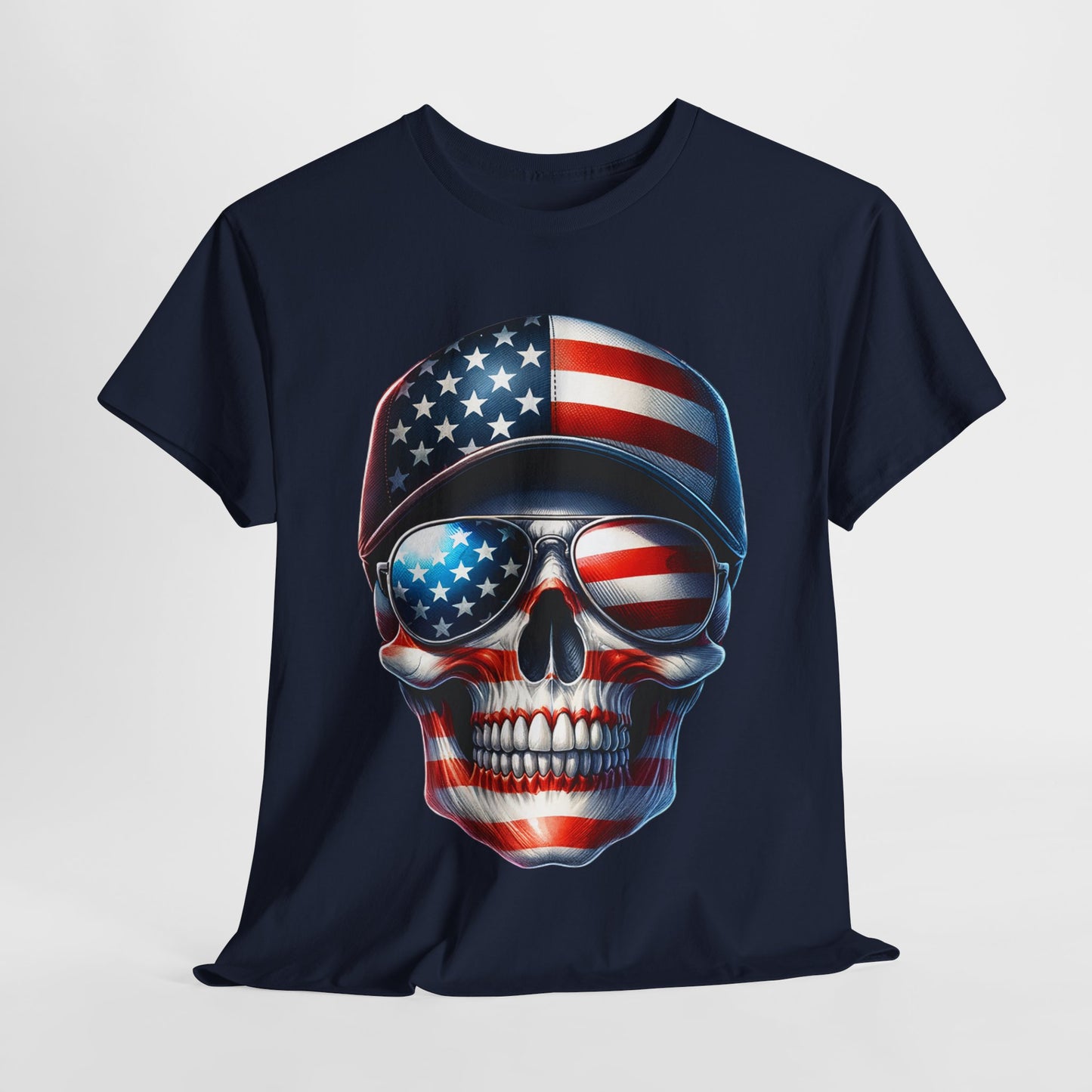 USA Flag Skull #3 T-Shirt