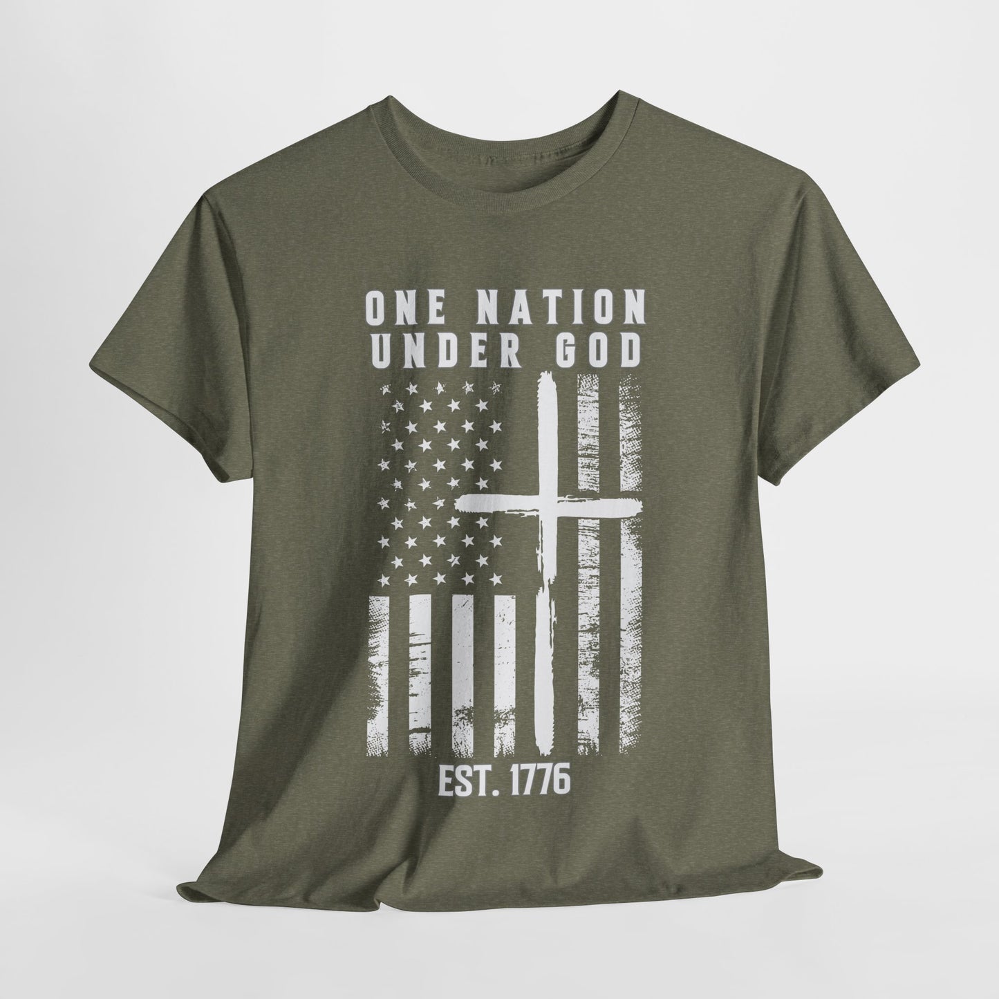 One Nation Under God - Flag with Cross T-Shirt