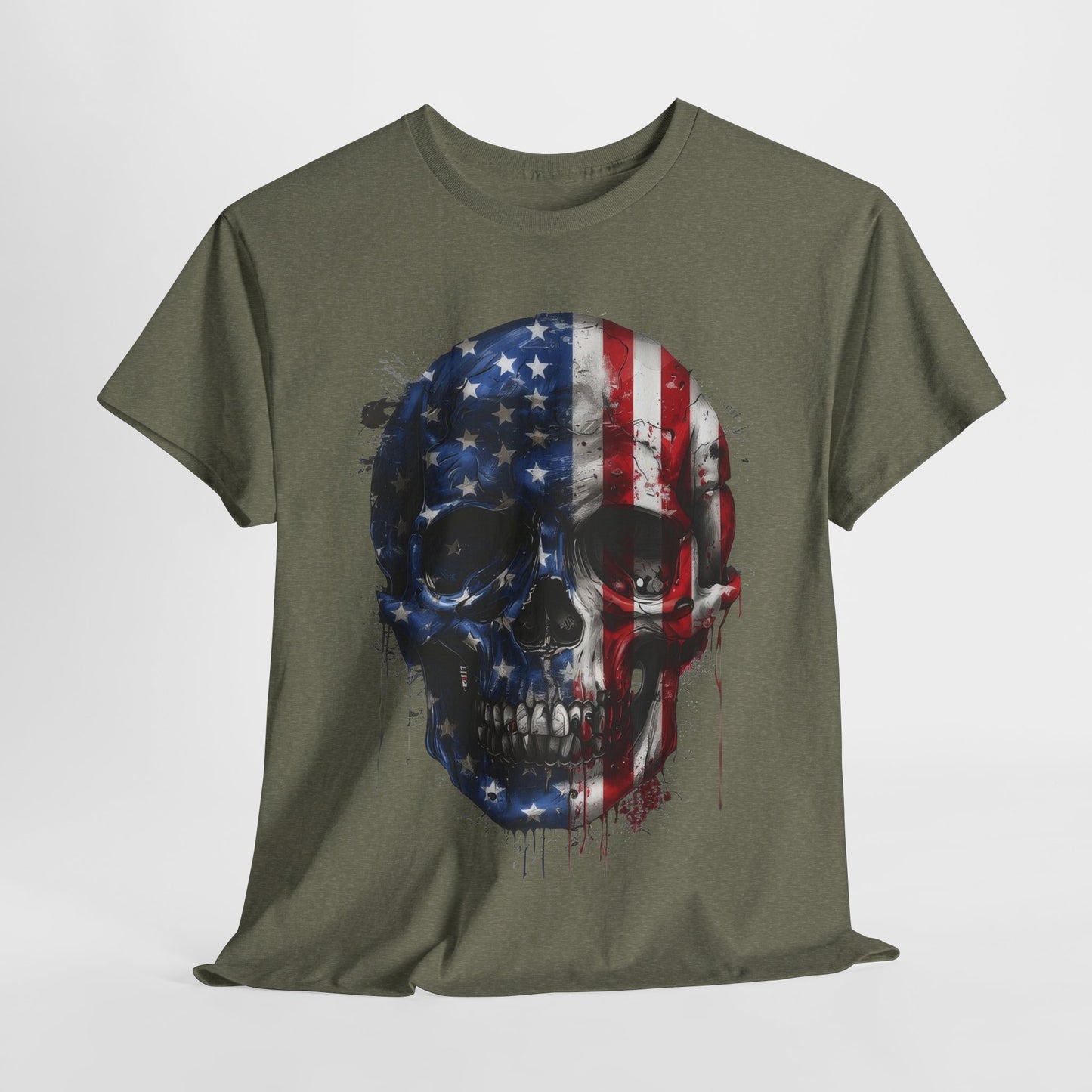 USA Flag Skull #2 T-Shirt