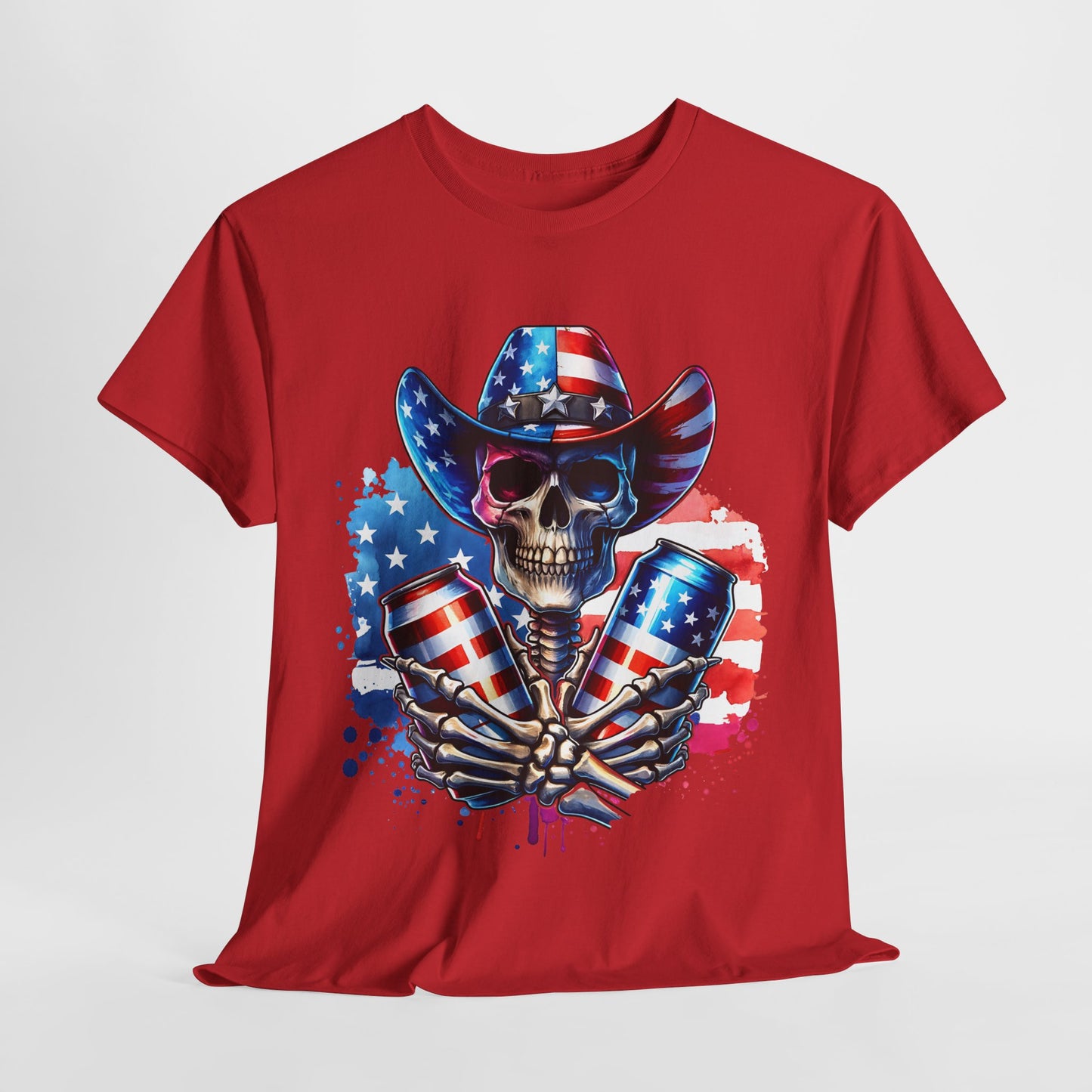 4th of July - Skeleton with Beers T-Shirt