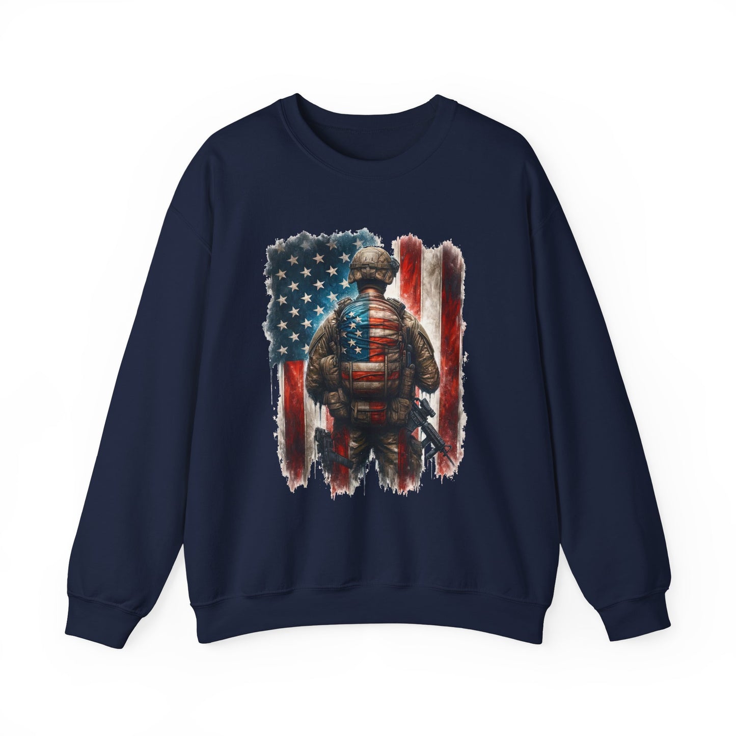 American Hero - Soldier with Flag Sweatshirt