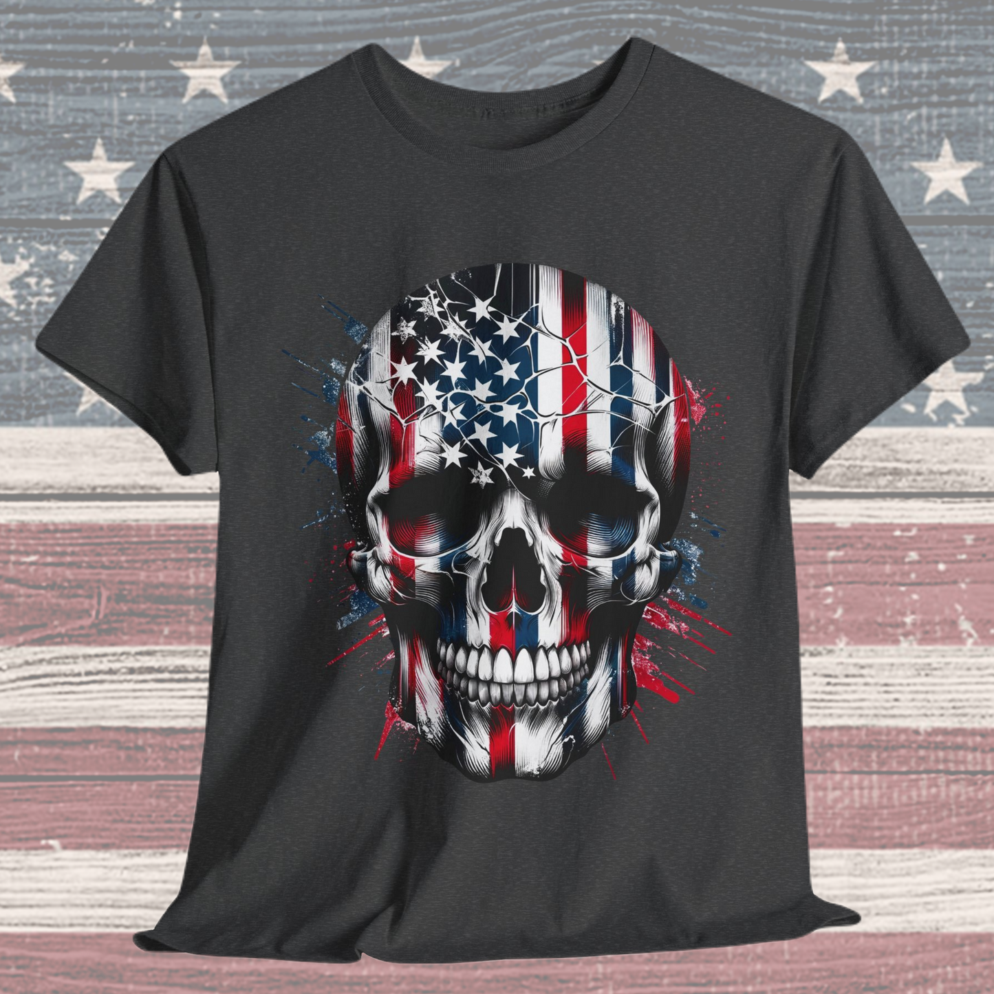 USA Flag Skull #1 T-Shirt