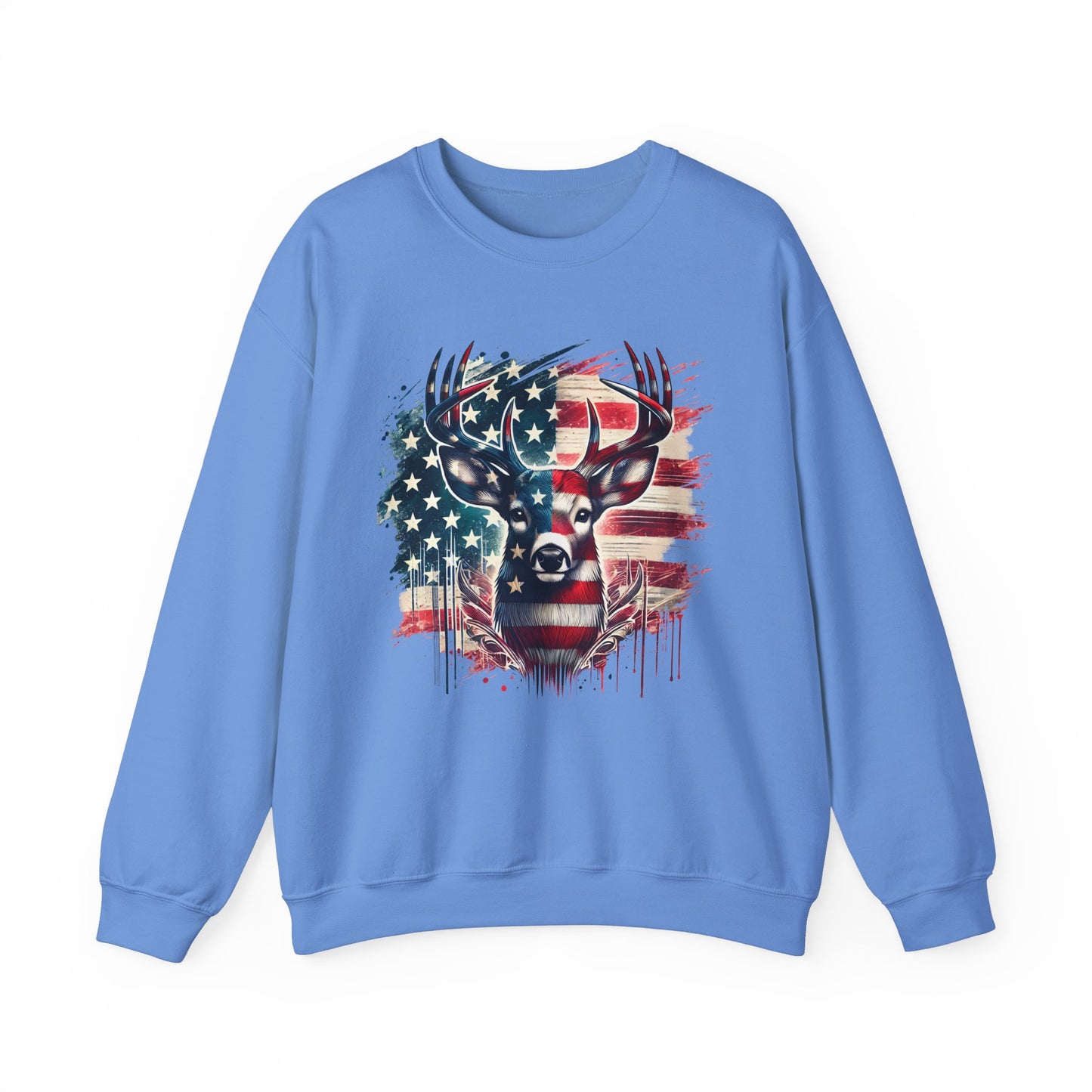 Whitetail Buck with Flag Sweatshirt