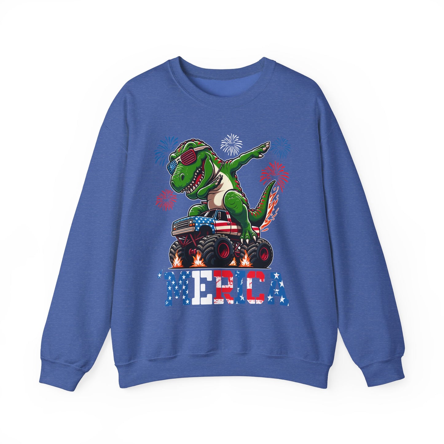 'Merica! Dabbin' Dinosaur on a Monster Truck Sweatshirt