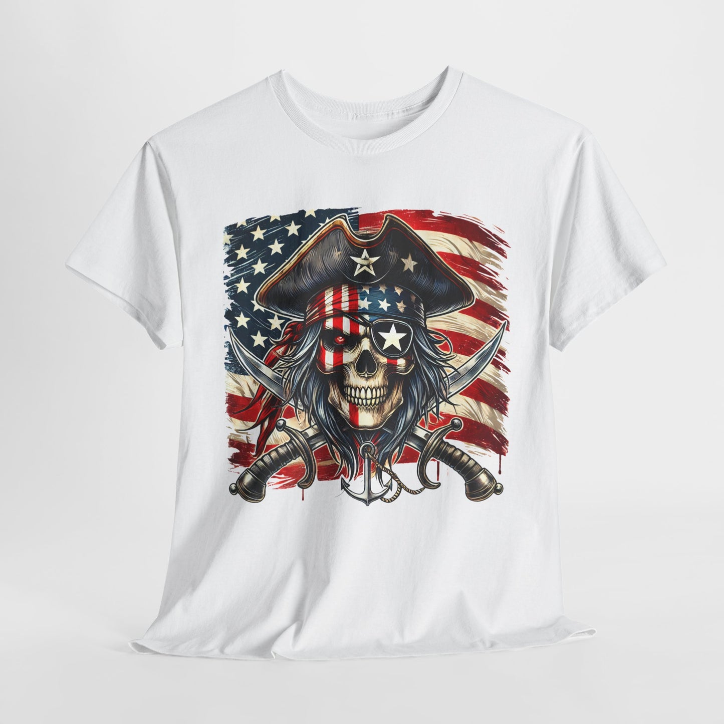 Skeleton Pirate with Flag T-Shirt