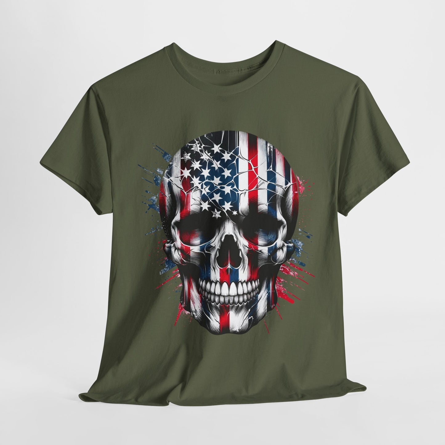 USA Flag Skull #1 T-Shirt