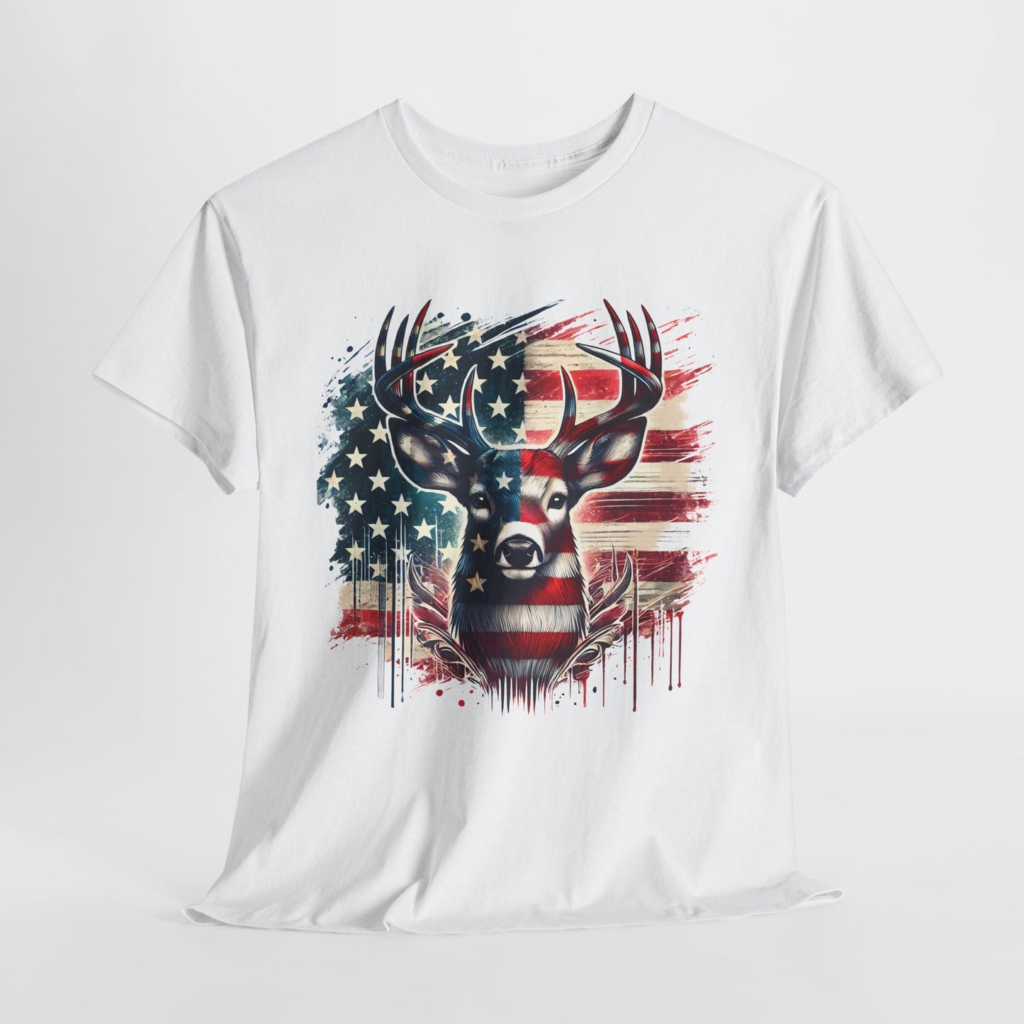 Whitetail Buck with Flag T-Shirt