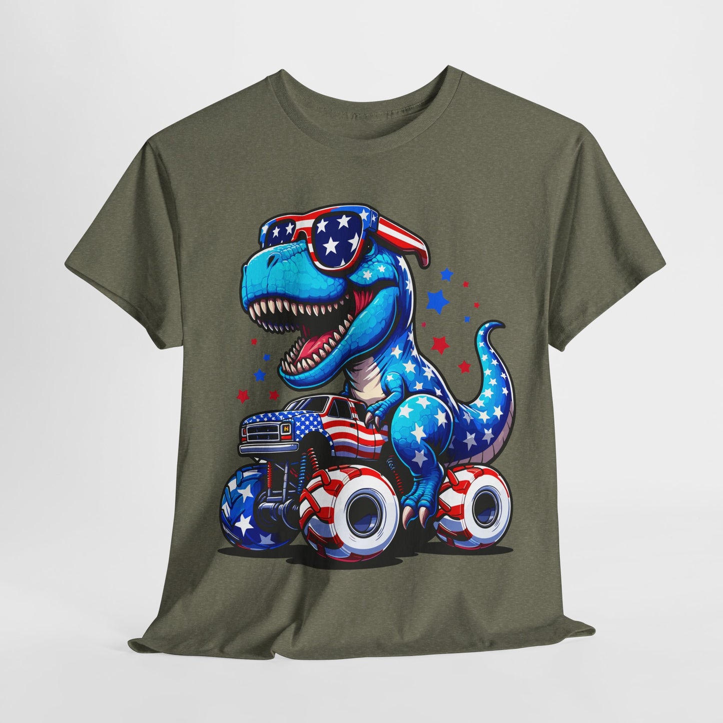 Dinosaur Riding Monster Truck T-Shirt