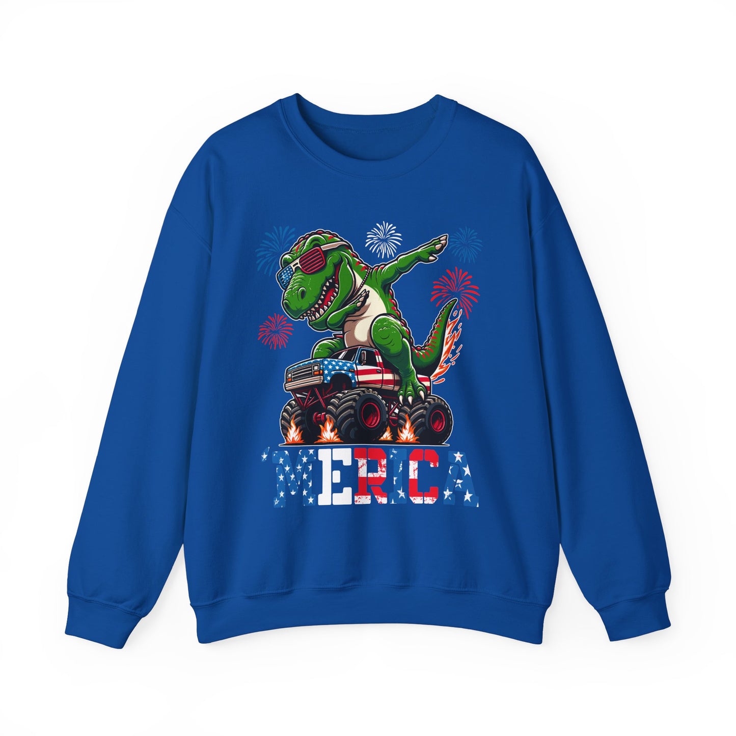 'Merica! Dabbin' Dinosaur on a Monster Truck Sweatshirt