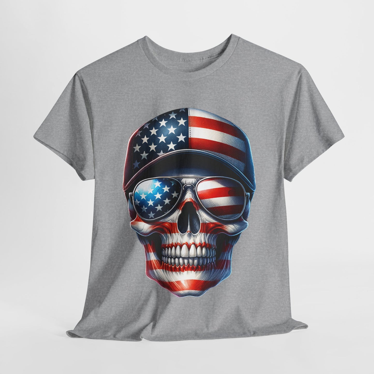 USA Flag Skull #3 T-Shirt