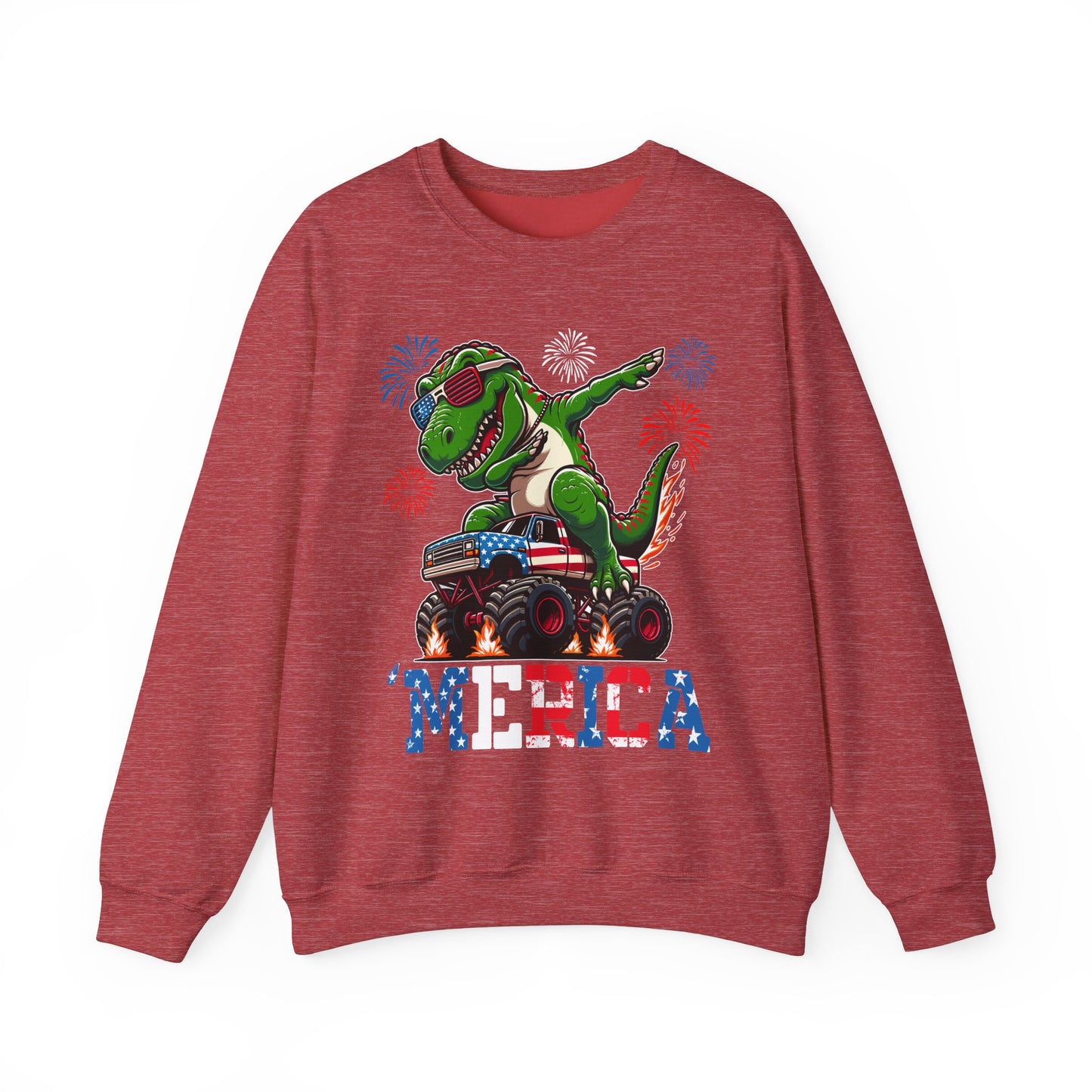 'Merica! Dabbin' Dinosaur on a Monster Truck Sweatshirt
