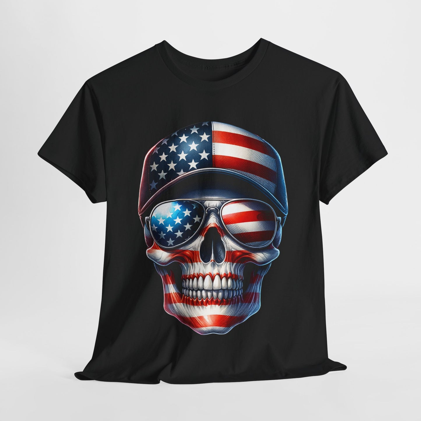 USA Flag Skull #3 T-Shirt