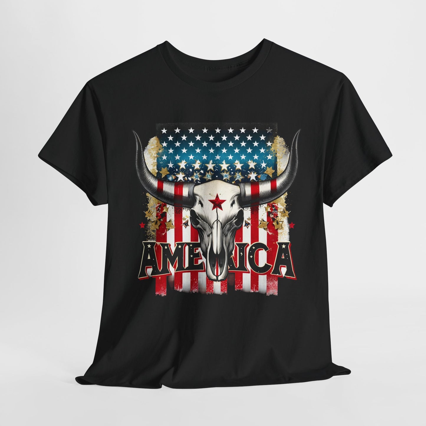 America - Bull Skull T-Shirt