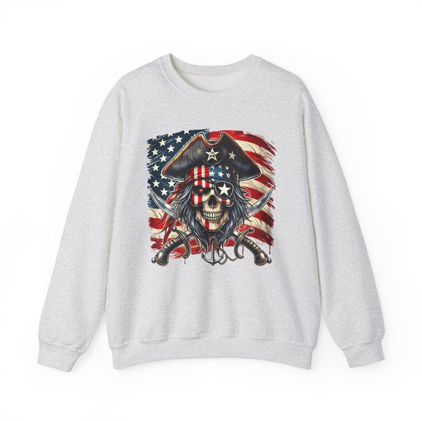 Skeleton Pirate with Flag Sweatshirt