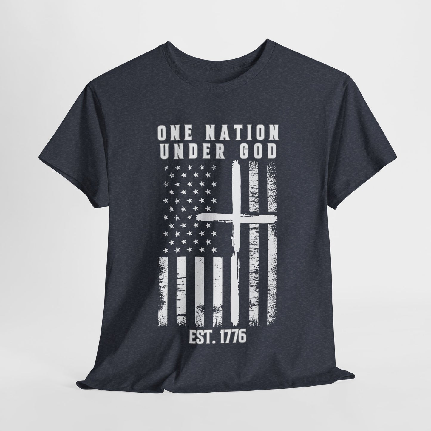 One Nation Under God - Flag with Cross T-Shirt
