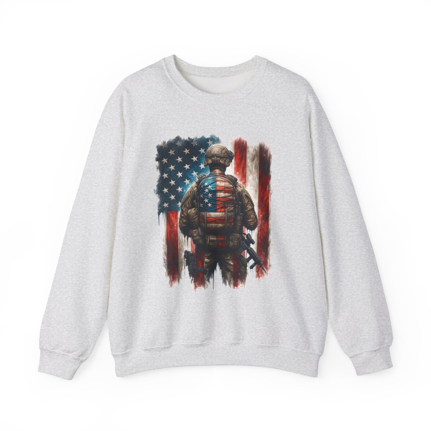 American Hero - Soldier with Flag Sweatshirt