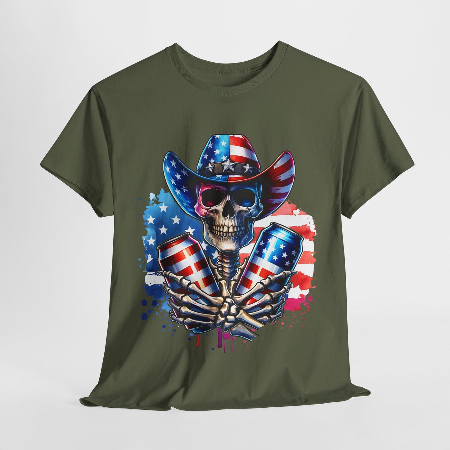 4th of July - Skeleton with Beers T-Shirt
