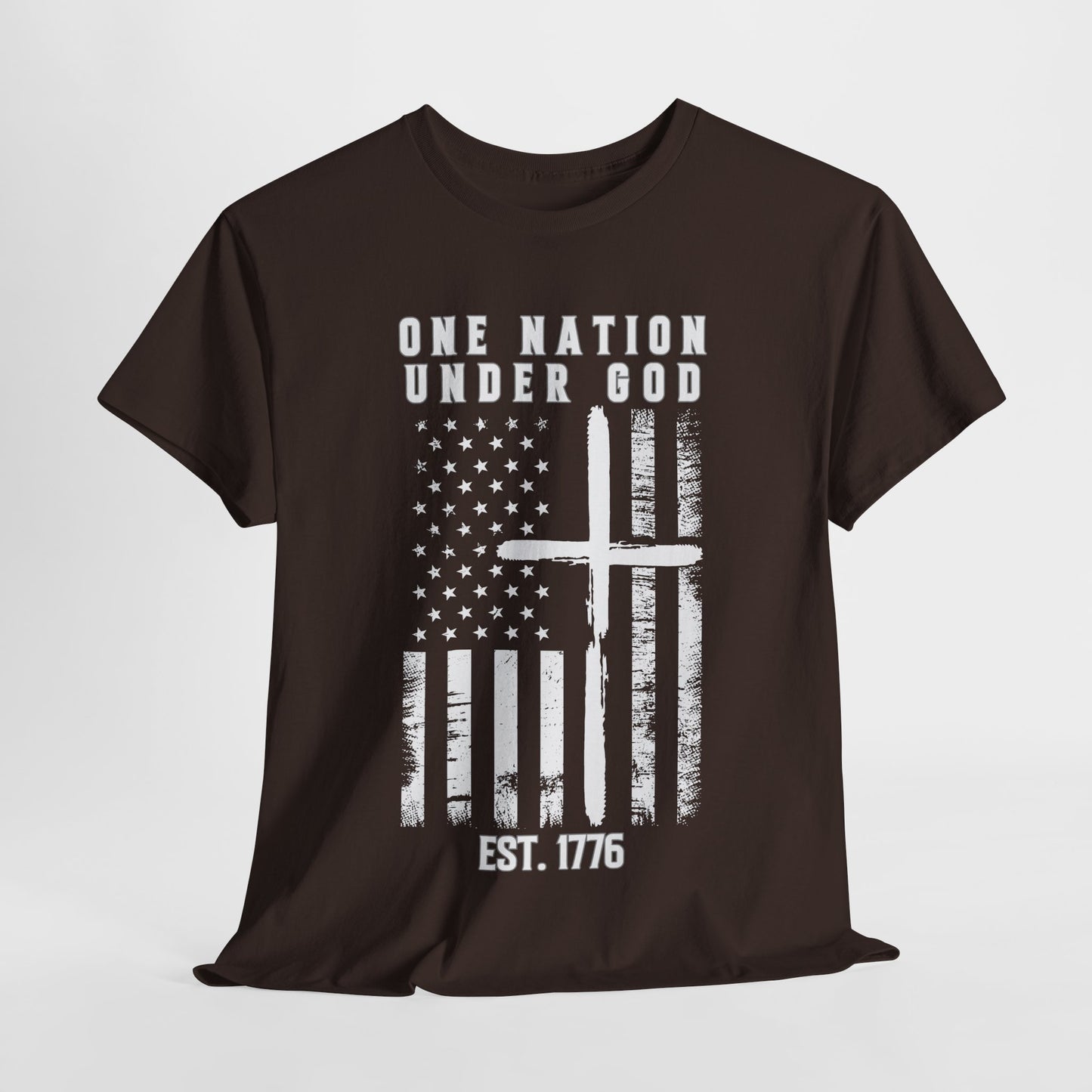 One Nation Under God - Flag with Cross T-Shirt