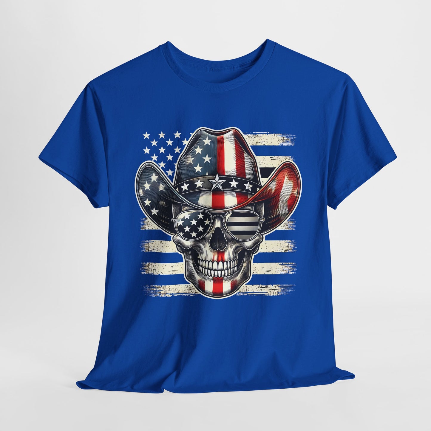 Cowboy Skeleton with Hat and Flag T-Shirt