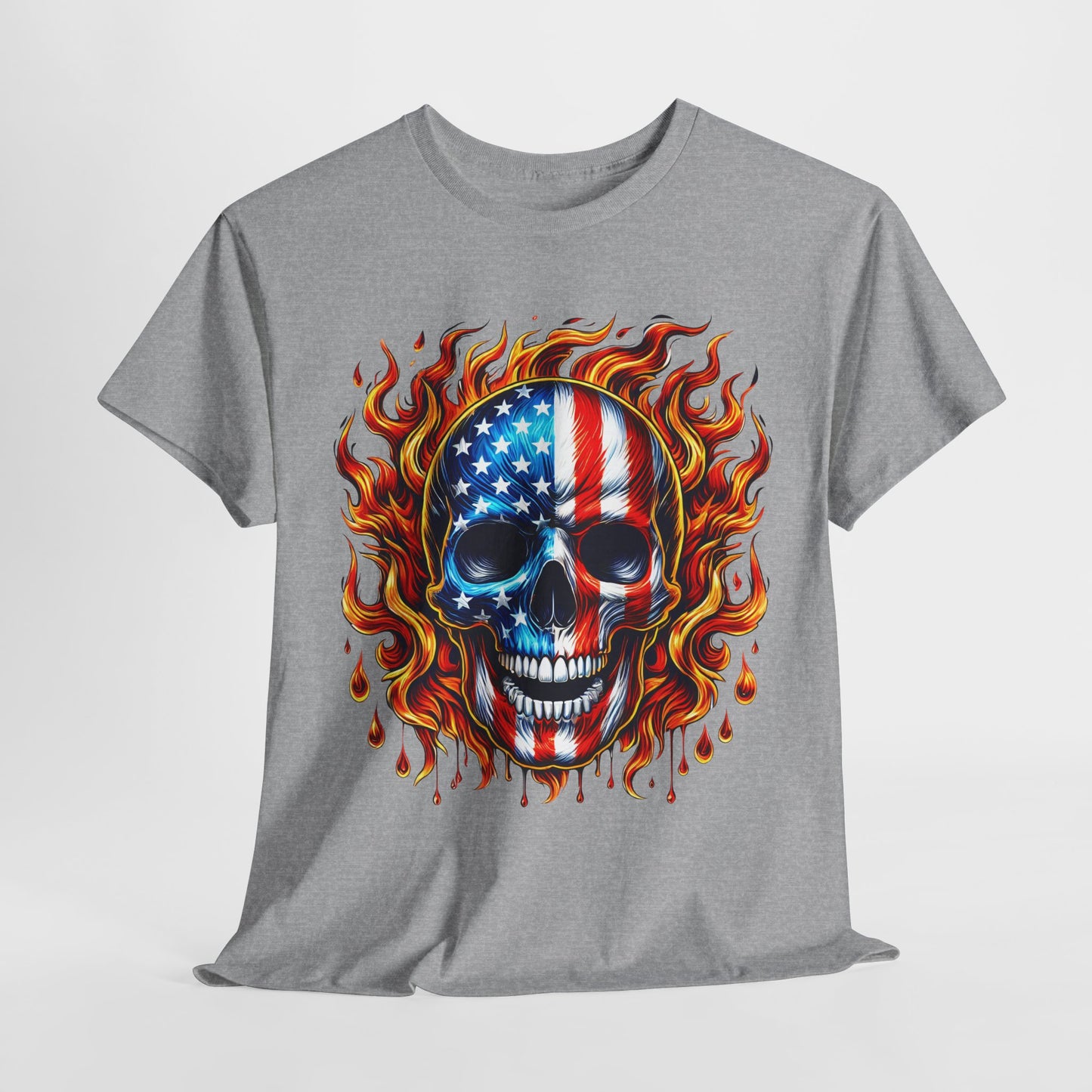 Flaming Flag Skull T-Shirt