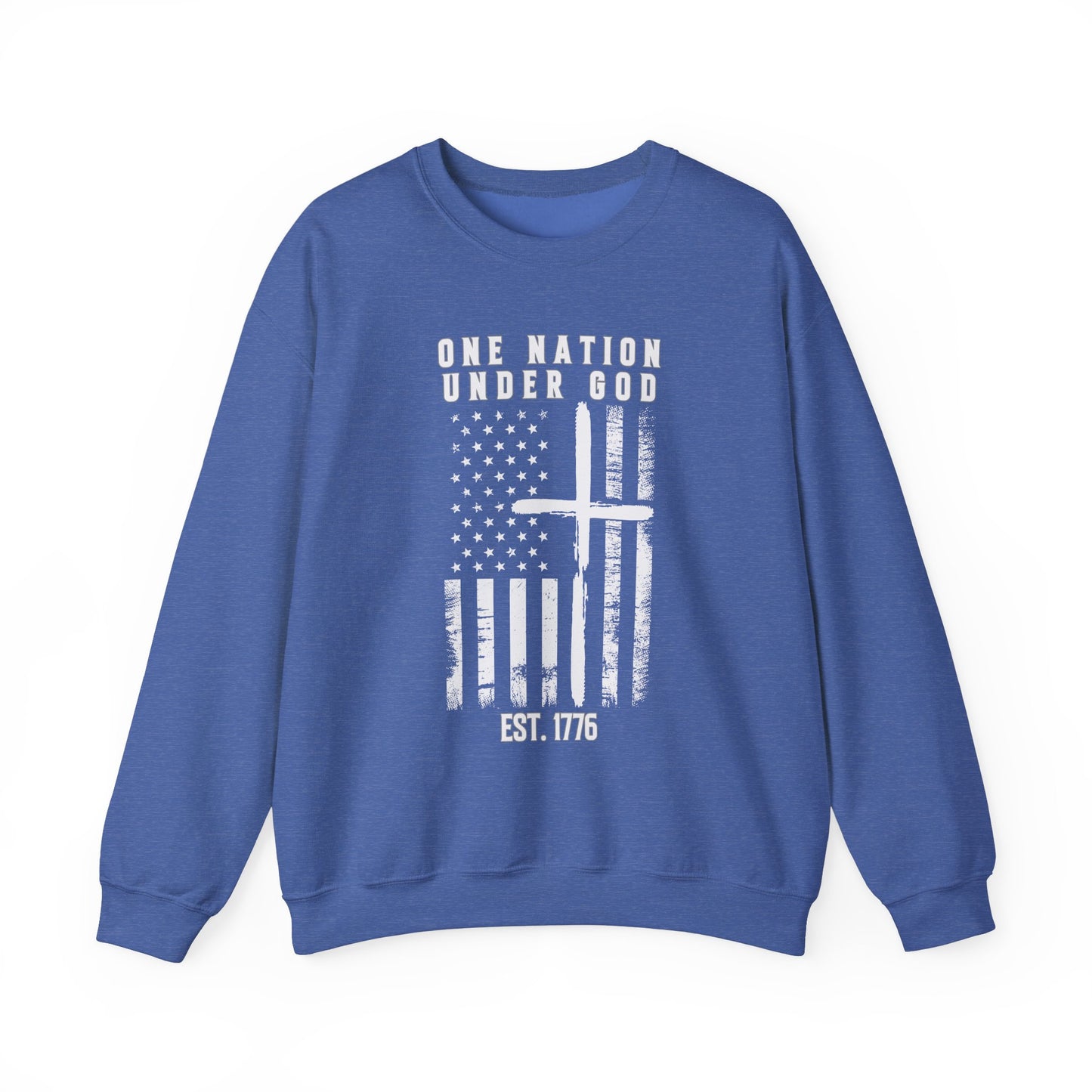 One Nation Under God - Flag with Cross Sweatshirt