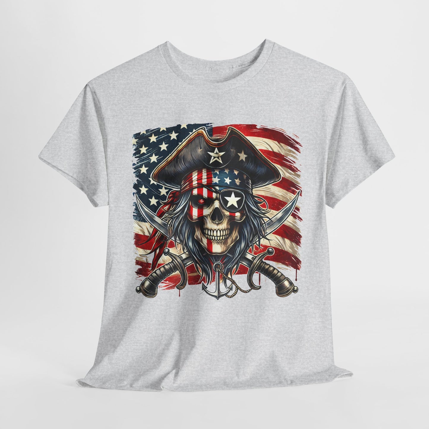 Skeleton Pirate with Flag T-Shirt