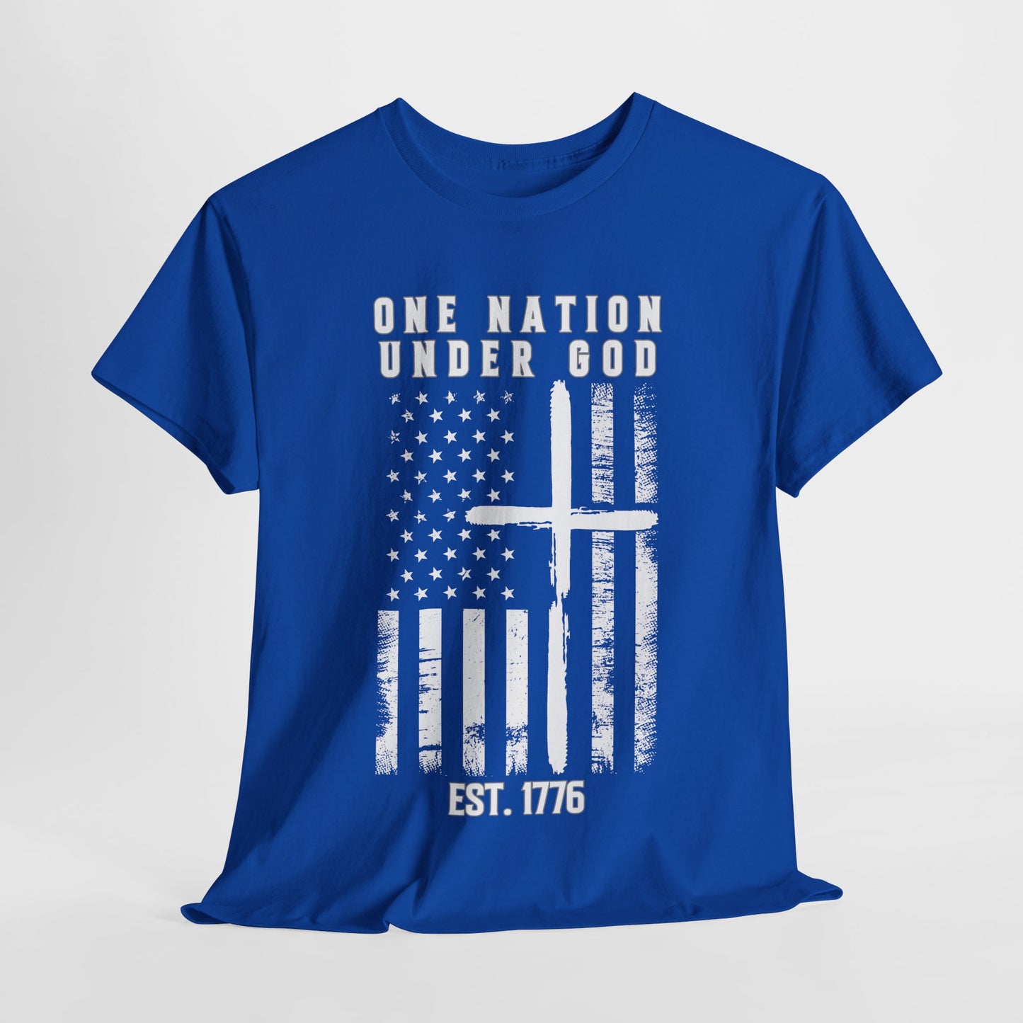 One Nation Under God - Flag with Cross T-Shirt