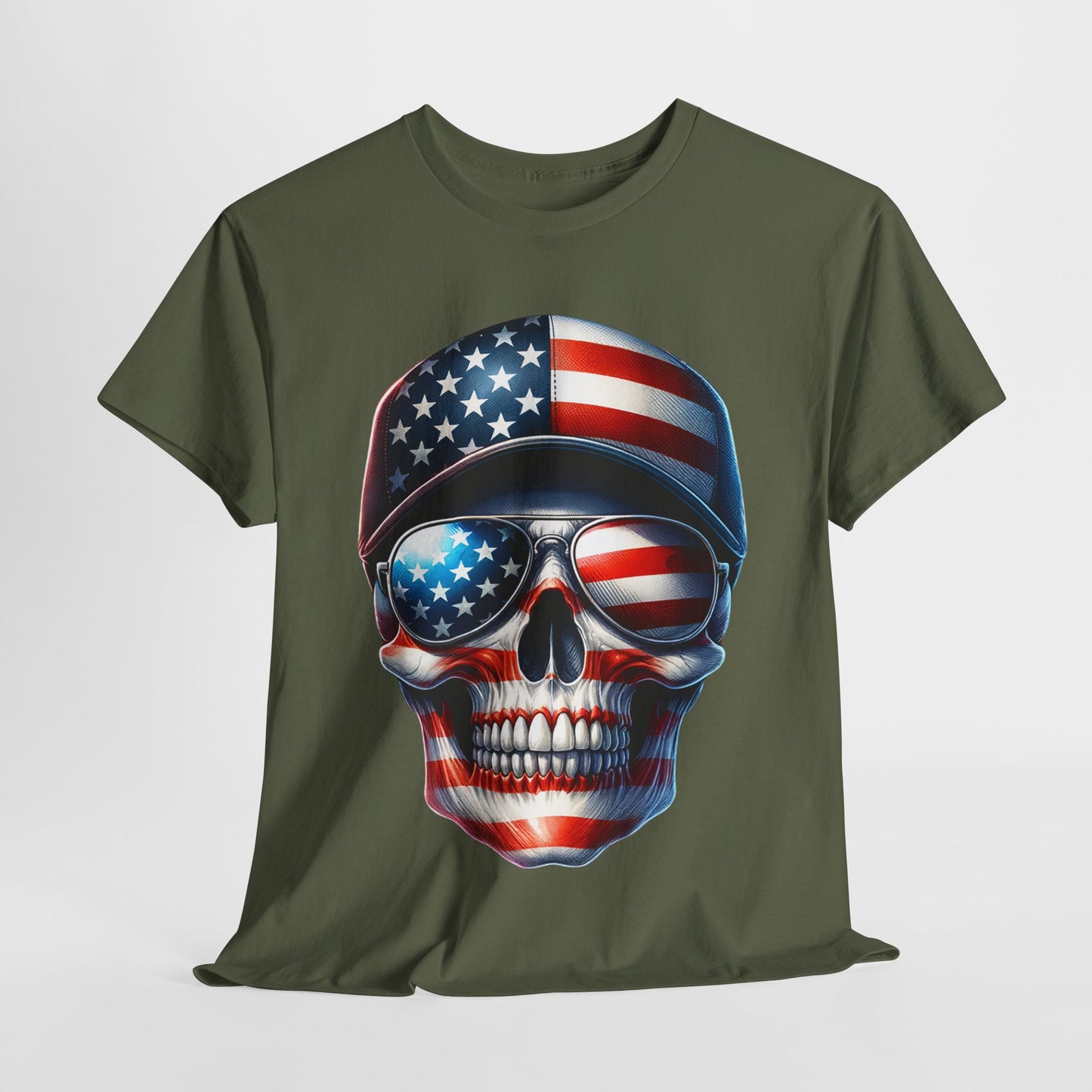 USA Flag Skull #3 T-Shirt