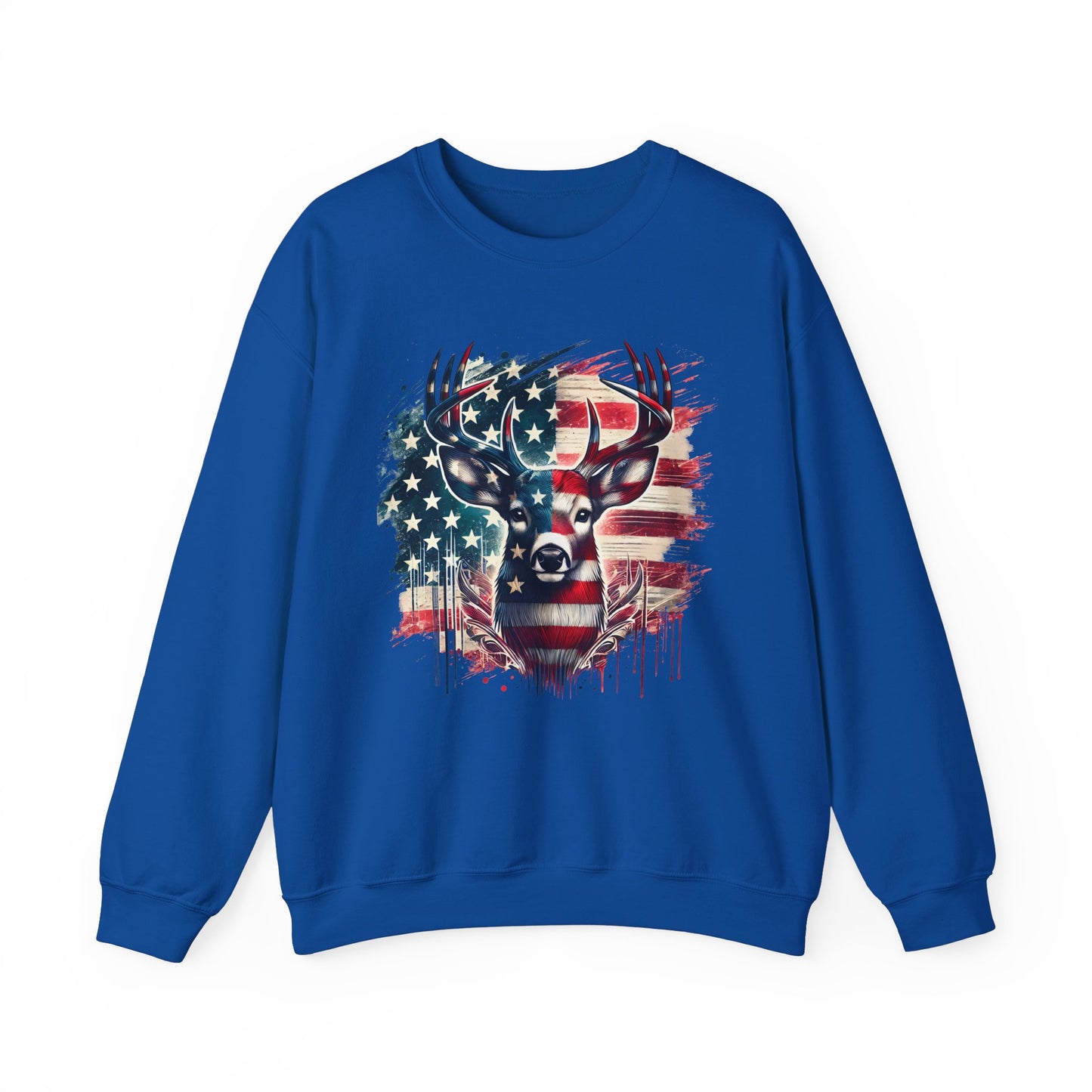Whitetail Buck with Flag Sweatshirt