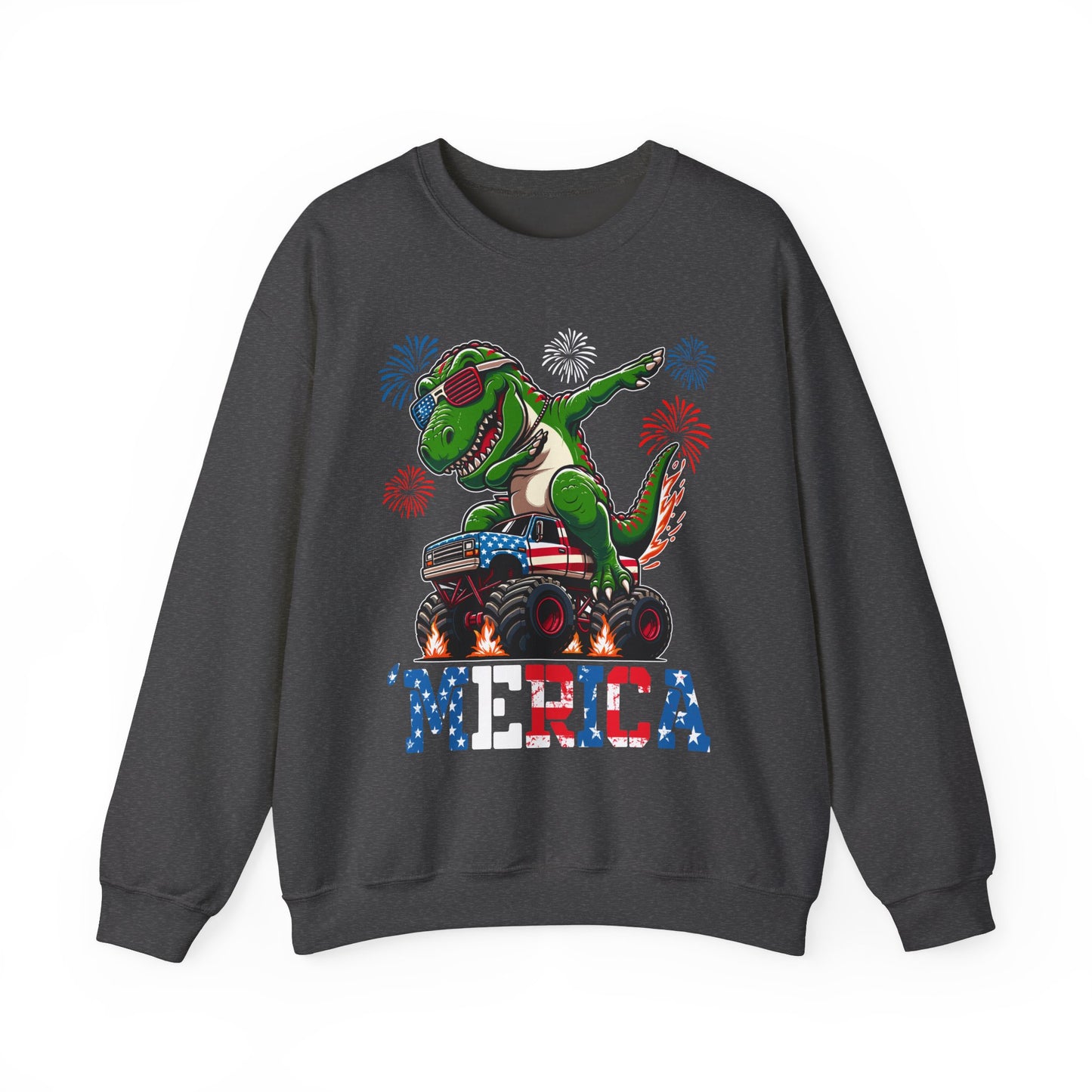 'Merica! Dabbin' Dinosaur on a Monster Truck Sweatshirt