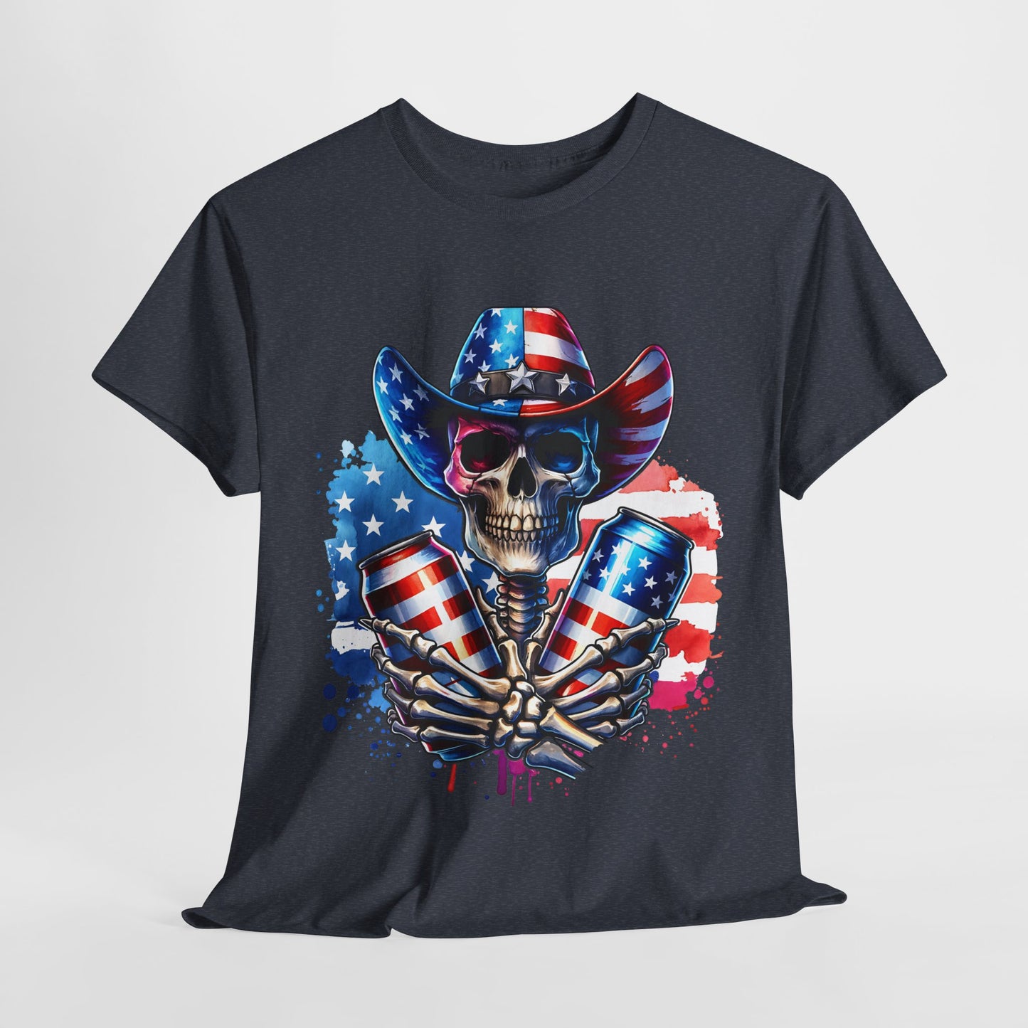 4th of July - Skeleton with Beers T-Shirt