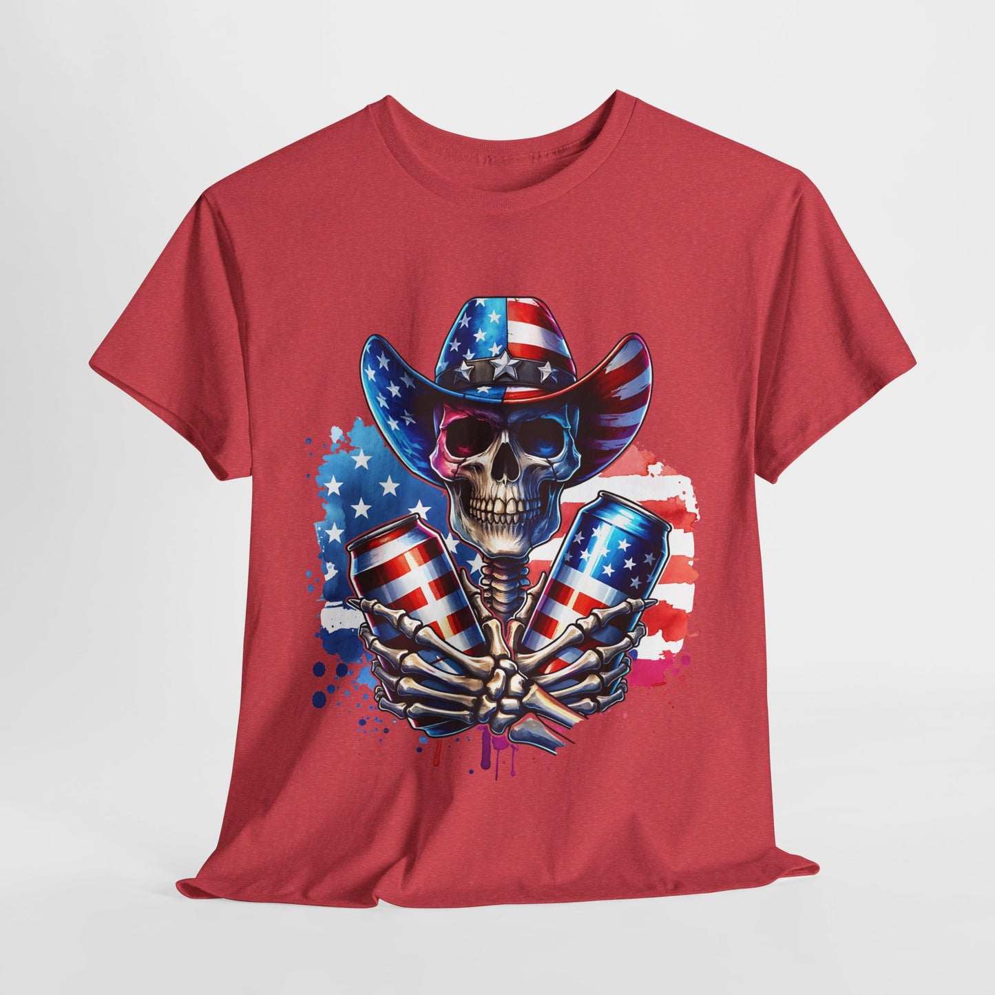 4th of July - Skeleton with Beers T-Shirt