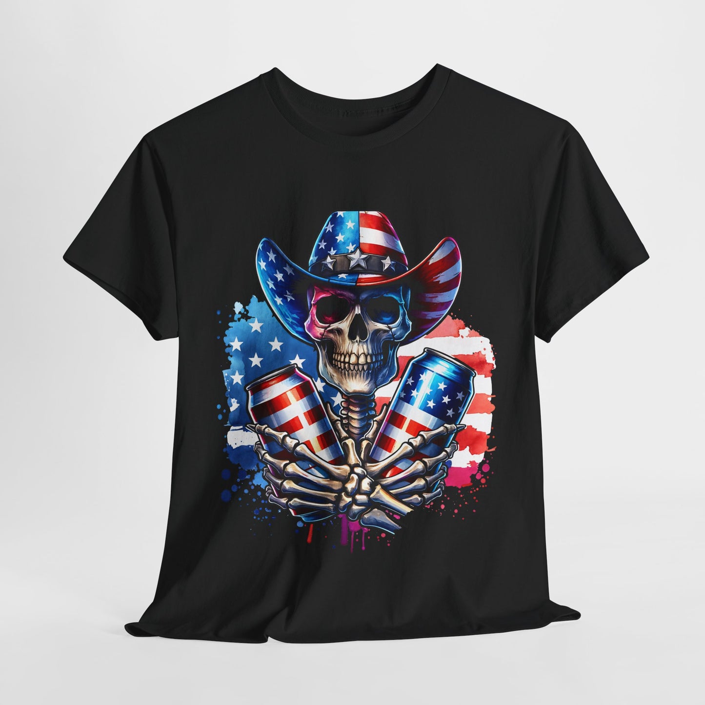 4th of July - Skeleton with Beers T-Shirt