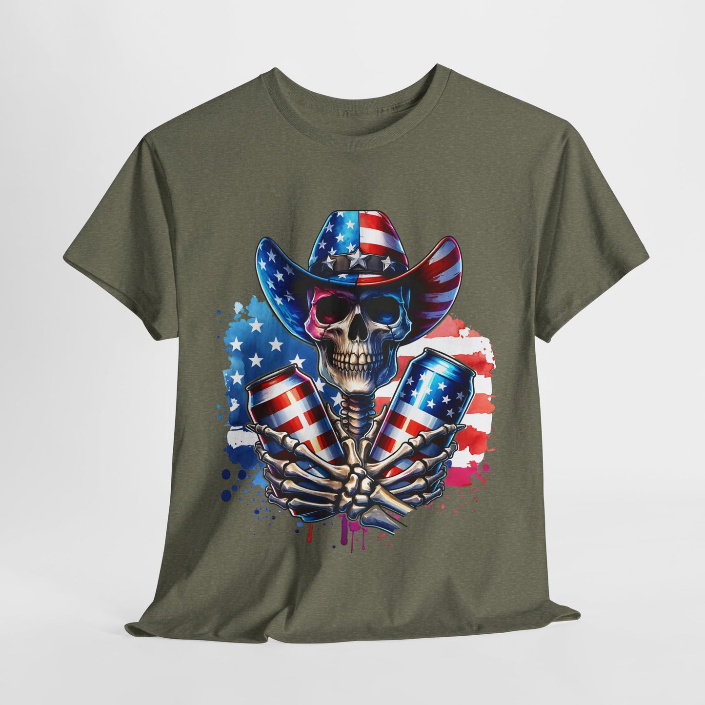 4th of July - Skeleton with Beers T-Shirt